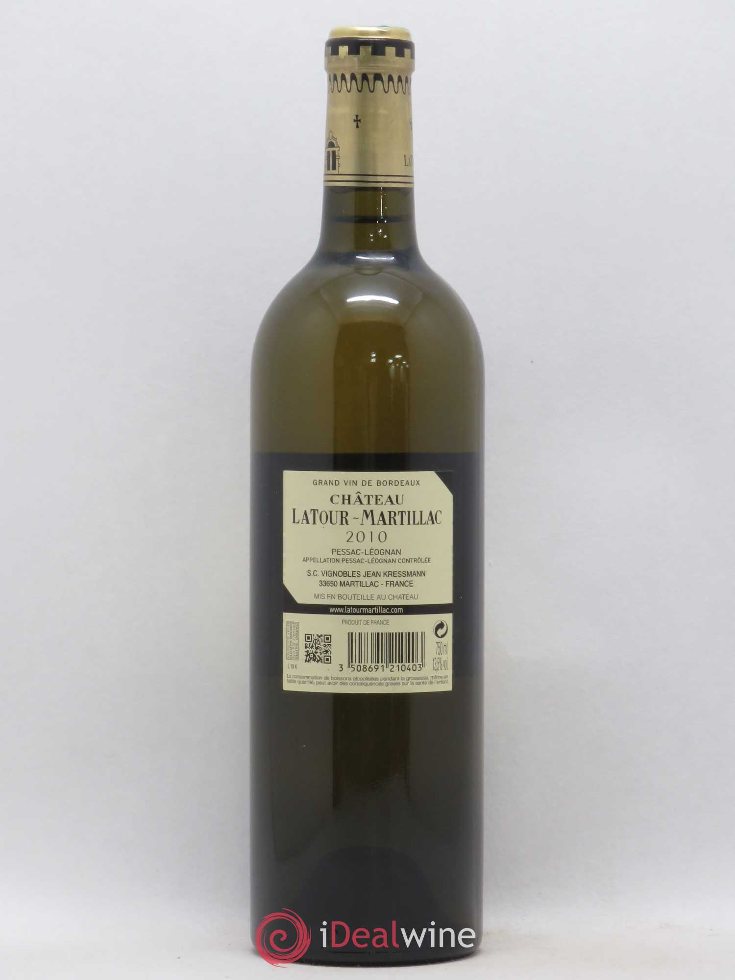 Château Latour-Martillac Cru Classé de Graves 2010 - Lot de 1 bouteille - 1