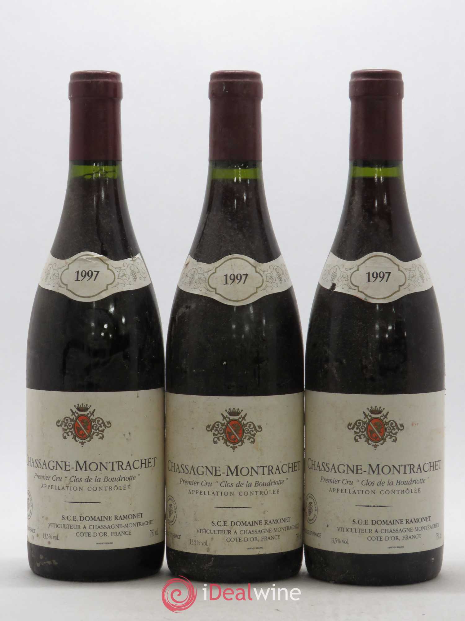 Chassagne-Montrachet 1er Cru Clos de la Boudriotte Ramonet (Domaine) 1997 - Lot de 3 bouteilles - 0