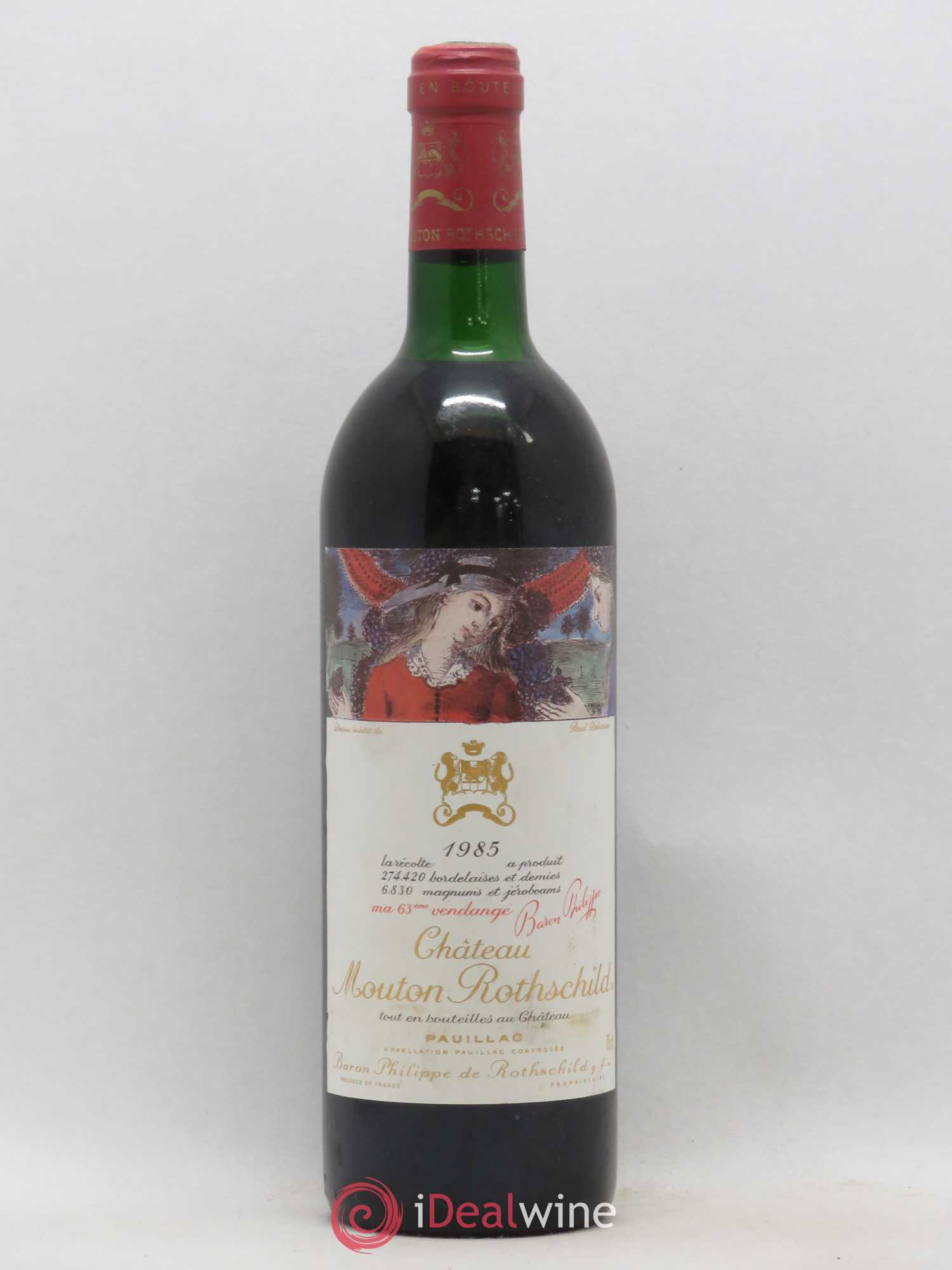 Château Mouton Rothschild 1er Grand Cru Classé 1985 - Lot de 1 bouteille - 0