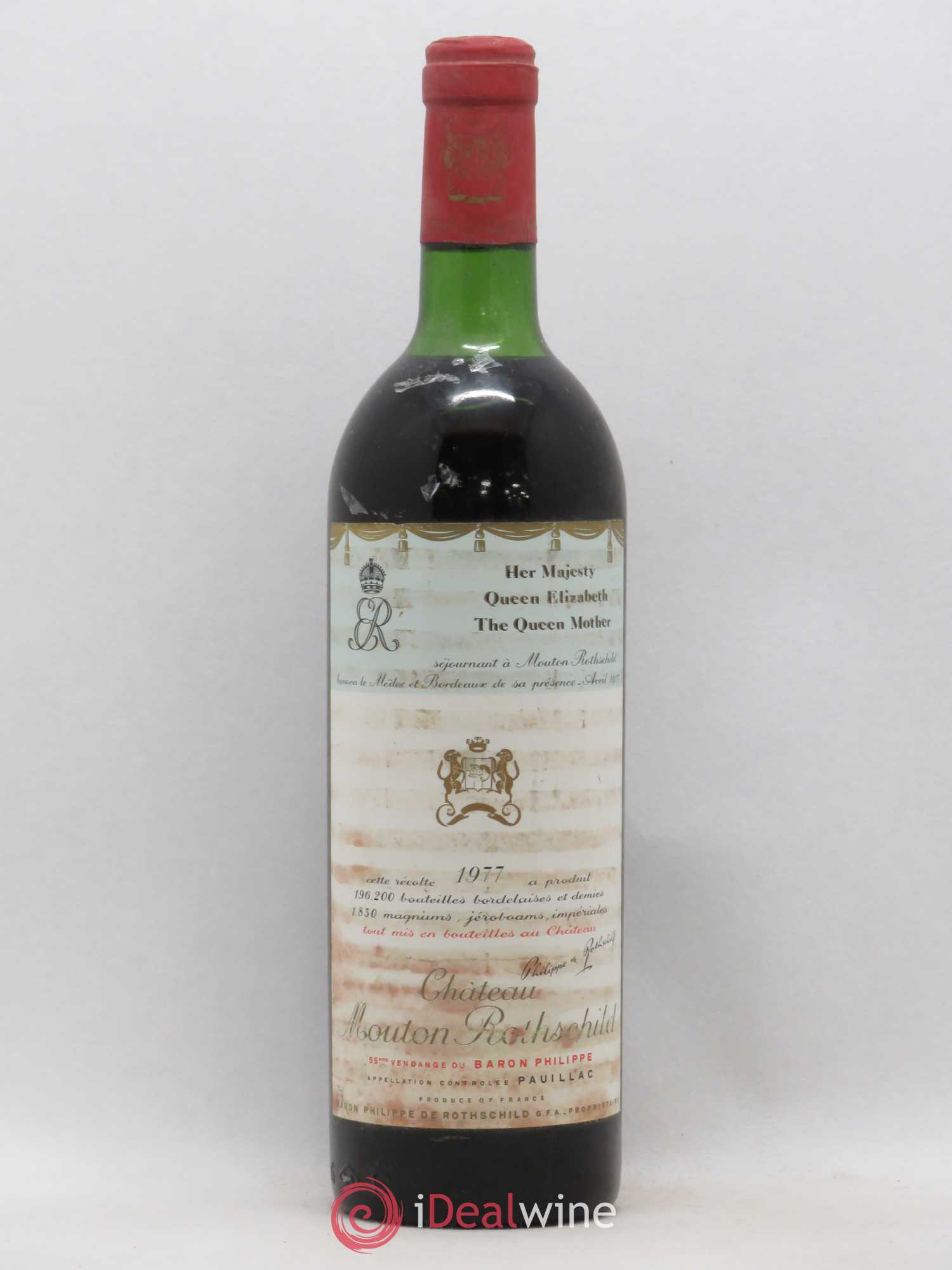 Château Mouton Rothschild 1er Grand Cru Classé 1977 - Lot de 1 bouteille - 0