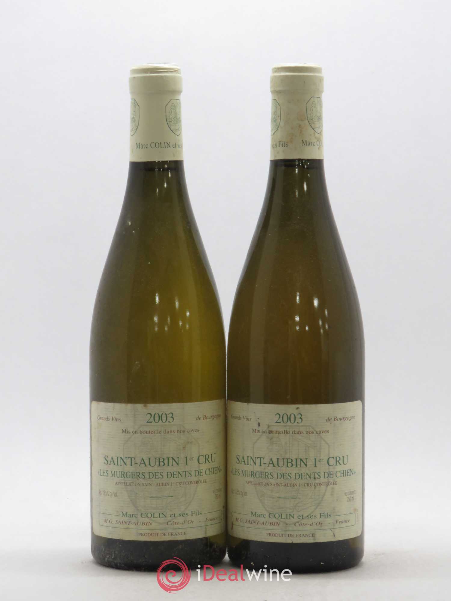 Saint-Aubin 1er Cru Les Murgers des Dents de Chien Marc Colin 2003 - Posten von 2 Flaschen - 0
