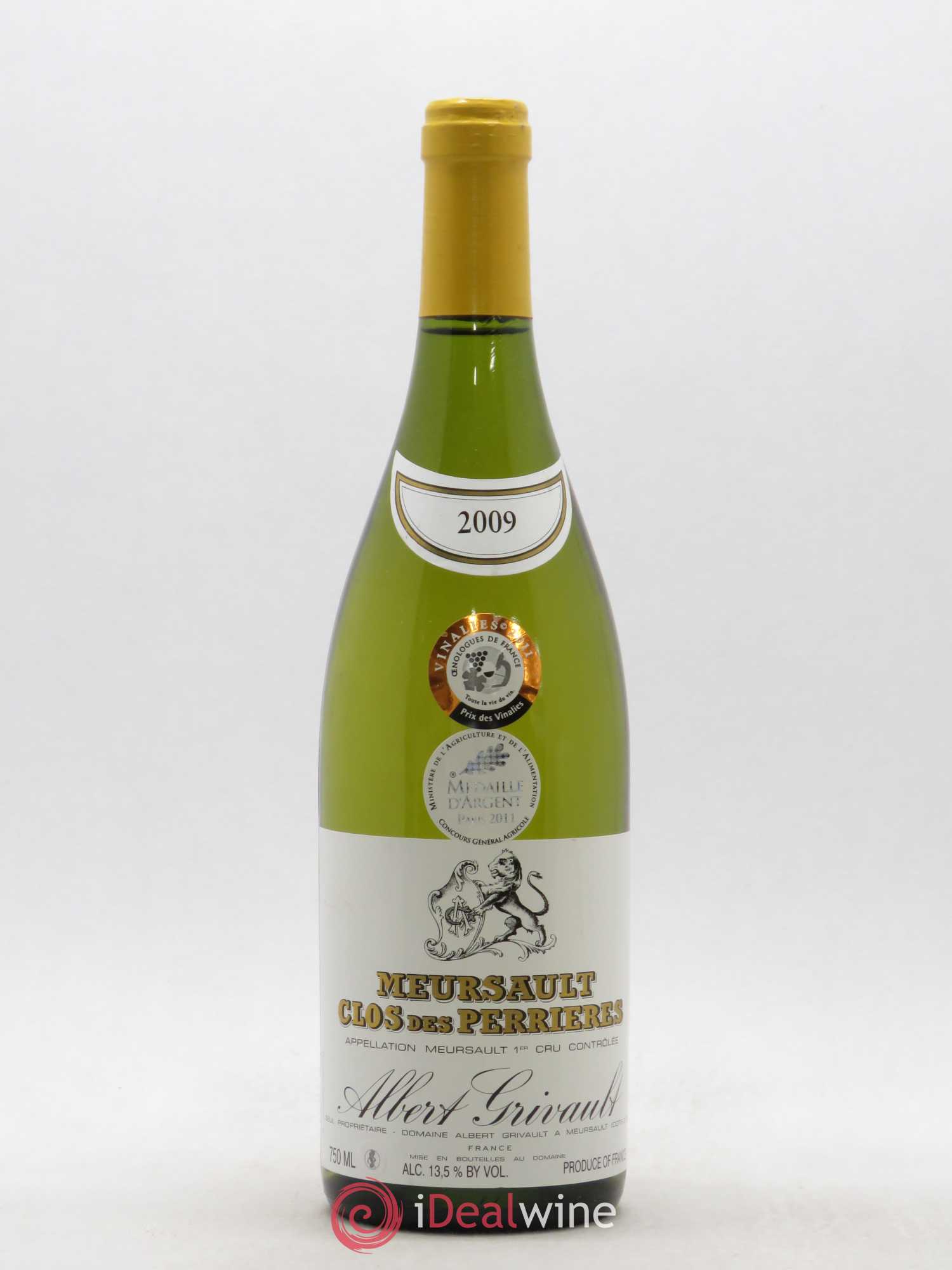Meursault 1er Cru Clos des Perrières Monopole Albert Grivault 2009 - Lot de 1 bouteille - 0