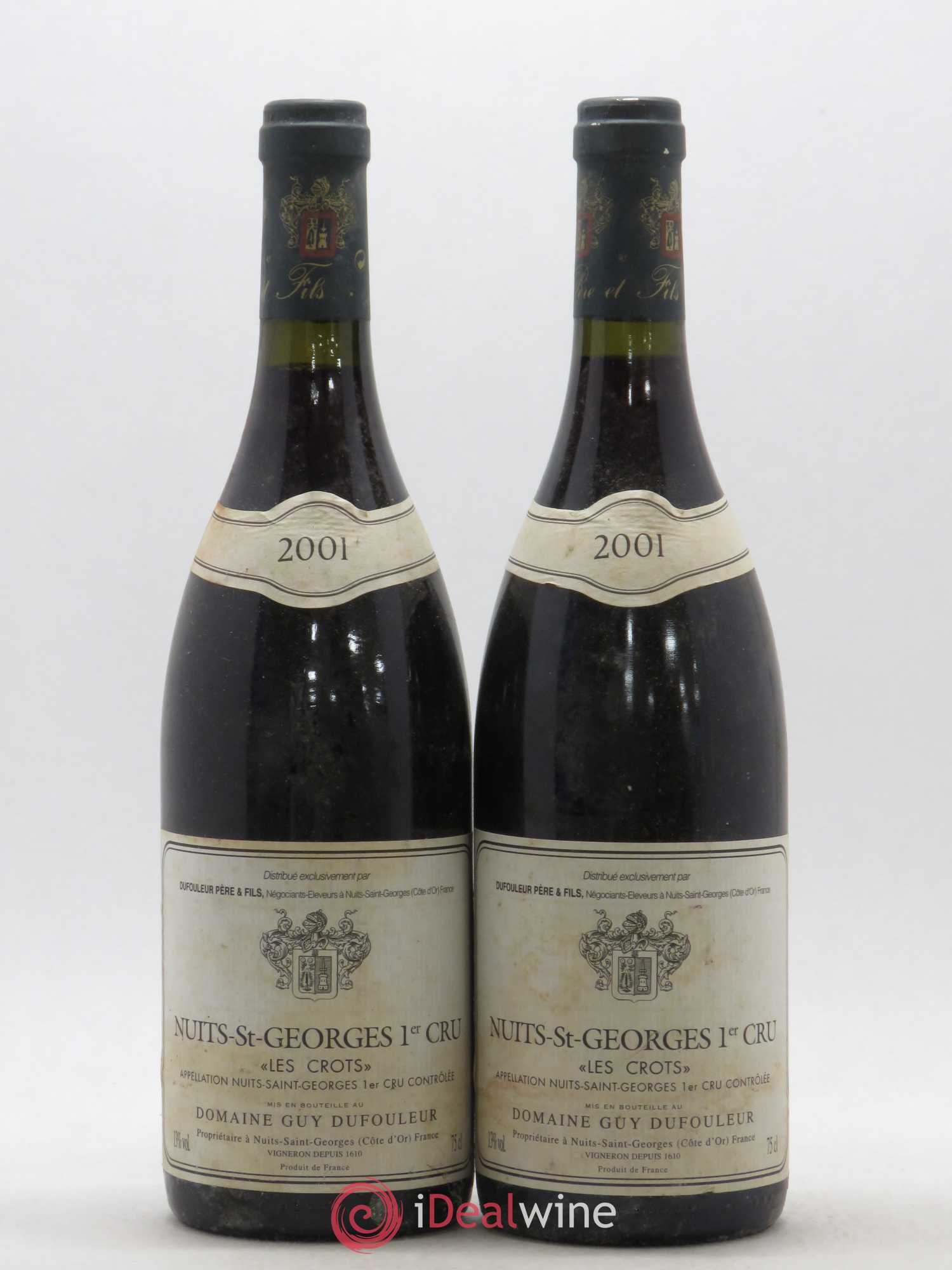 Nuits-Saint-Georges 1er Cru Les Crots Guy Dufouleur 2001 - Lot de 2 bouteilles - 0