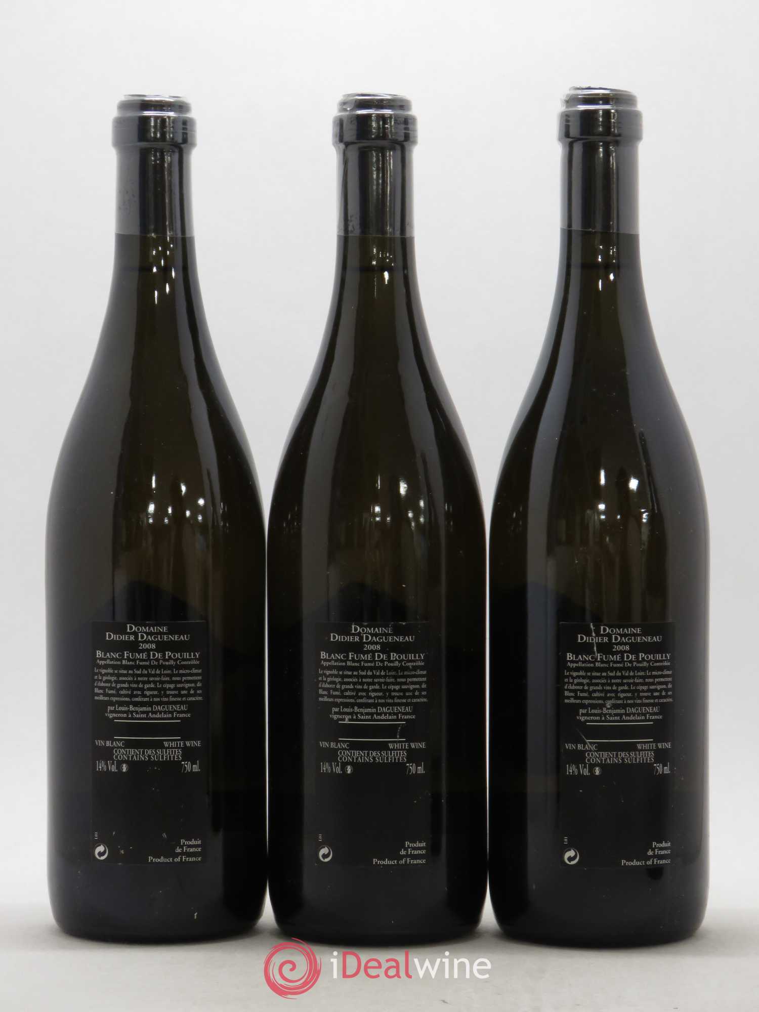 Vin de France (anciennement Pouilly-Fumé) Silex Dagueneau (Domaine Didier - Louis-Benjamin) 2008 - Lot de 3 bouteilles - 1
