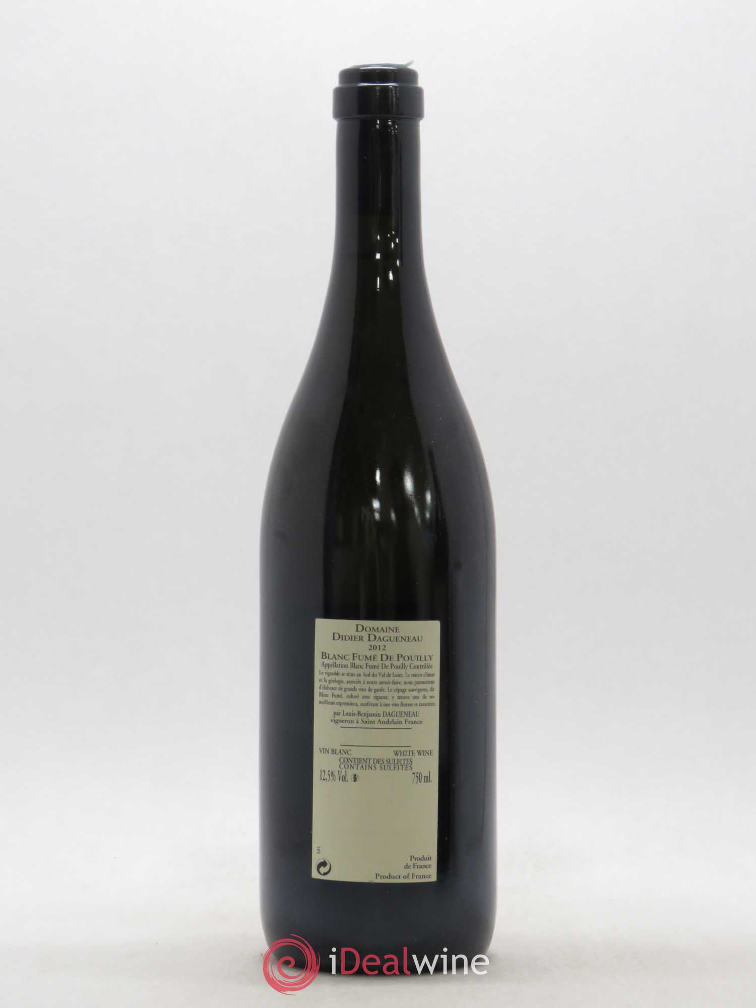 Pouilly-Fumé Blanc Fumé de Pouilly Dagueneau (Domaine Didier - Louis-Benjamin) 2012 - Lot de 1 bouteille - 1