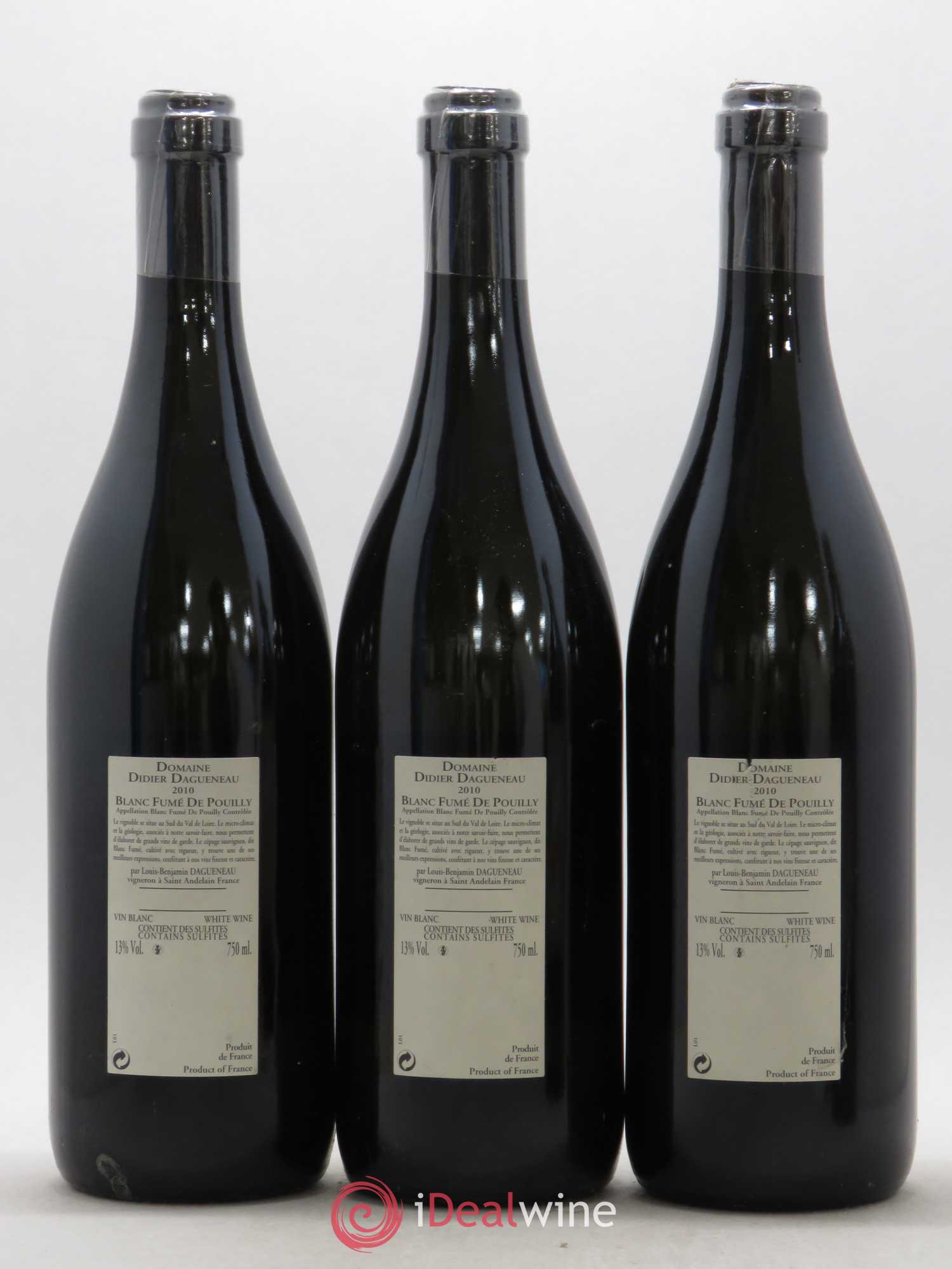Vin de France (anciennement Pouilly-Fumé) Buisson Renard Dagueneau (Domaine Didier - Louis-Benjamin) 2010 - Lot de 3 bouteilles - 1