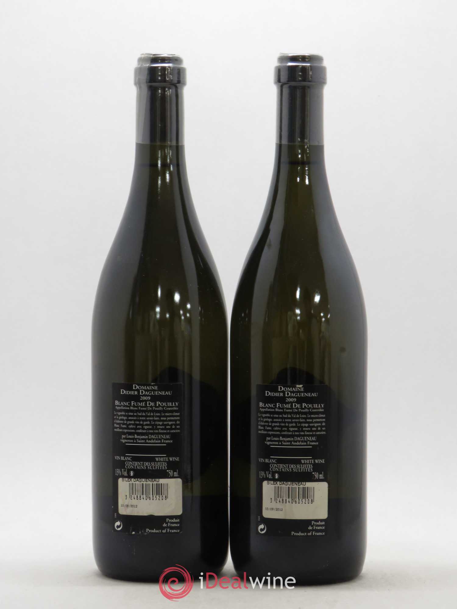 Vin de France (anciennement Pouilly-Fumé) Silex Dagueneau (Domaine Didier - Louis-Benjamin) 2009 - Lot de 2 bouteilles - 1