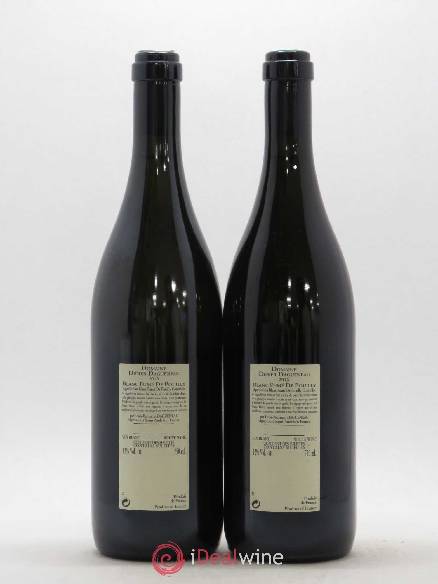 Pouilly-Fumé Blanc Fumé de Pouilly Dagueneau (Domaine Didier - Louis-Benjamin) 2013 - Lot de 2 bouteilles - 1