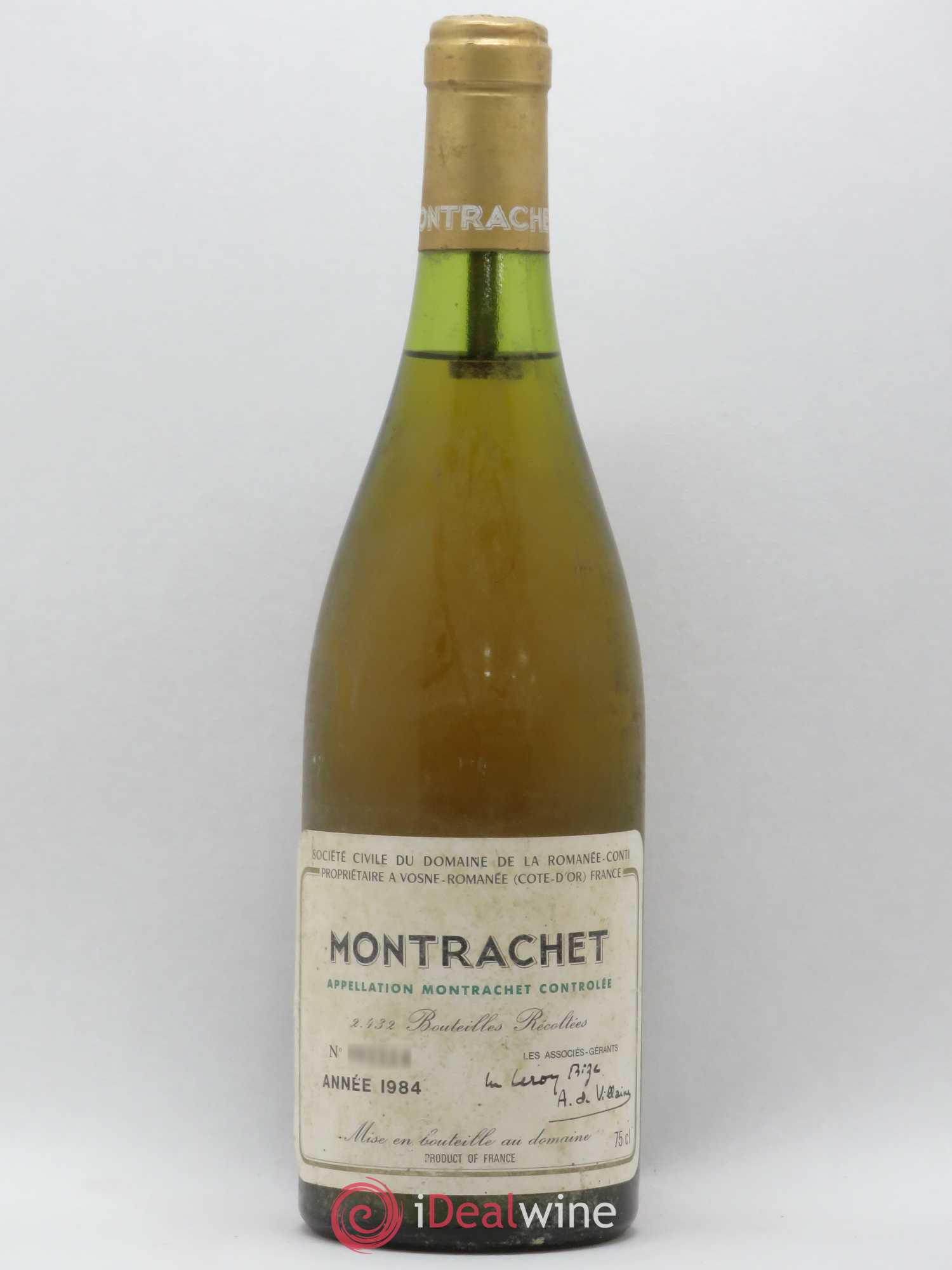 Montrachet Grand Cru Domaine de la Romanée-Conti 1984 - Lot de 1 bouteille - 0