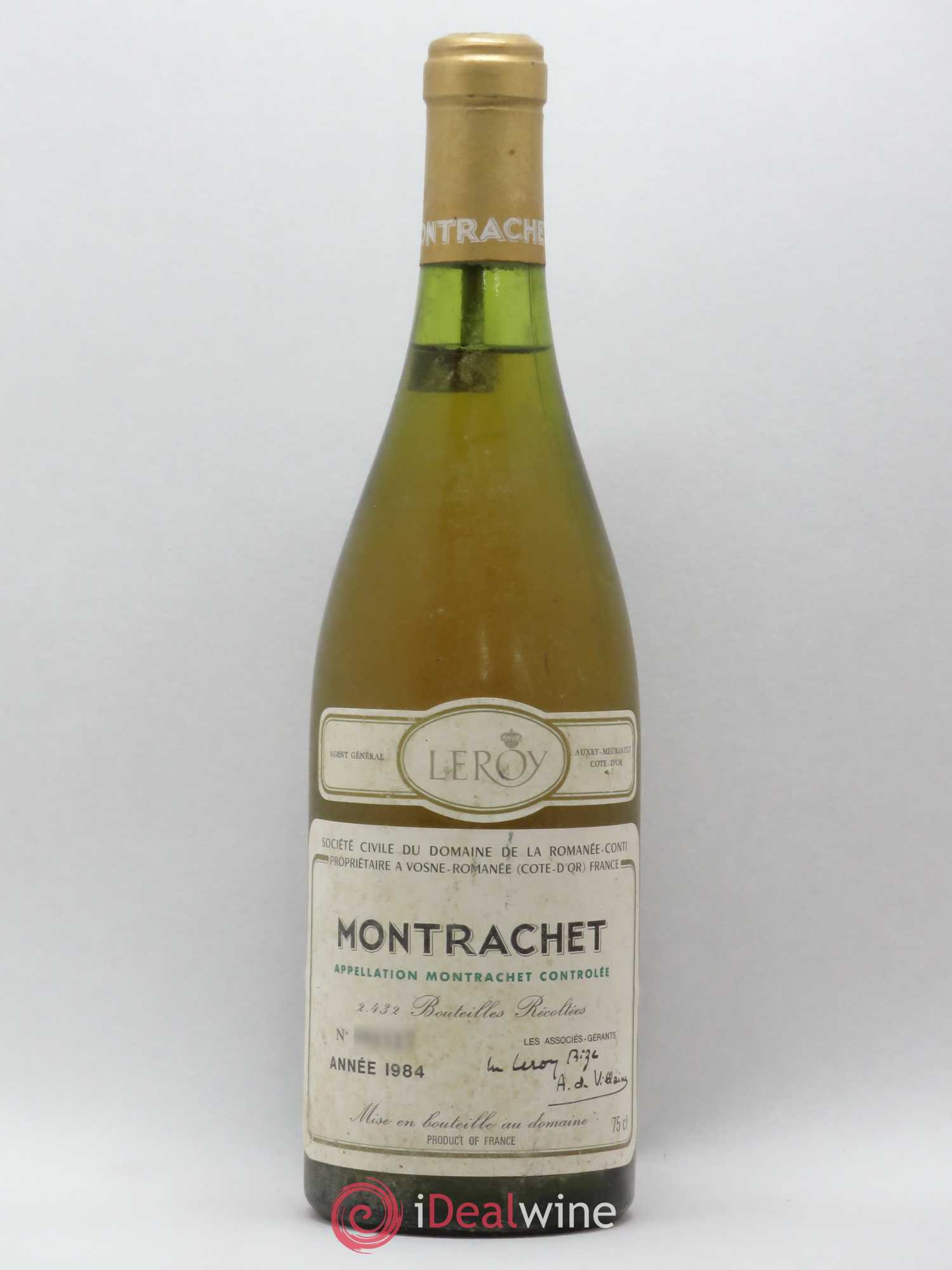 Montrachet Grand Cru Domaine de la Romanée-Conti 1984 - Lot de 1 bouteille - 0