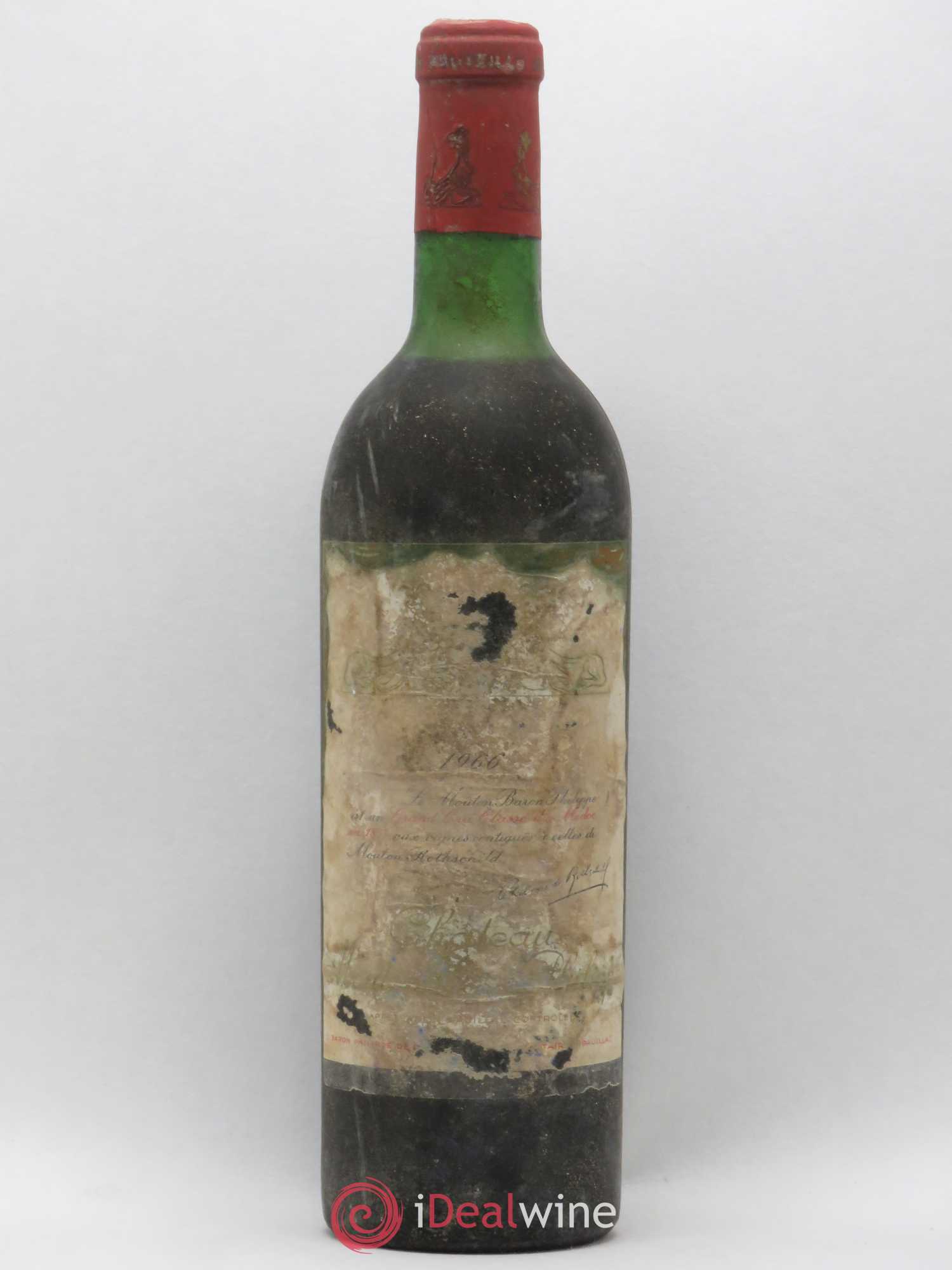 Château d' Armailhac - Mouton Baron(ne) Philippe 5ème Grand Cru Classé 1966 - Lot de 1 bouteille - 0