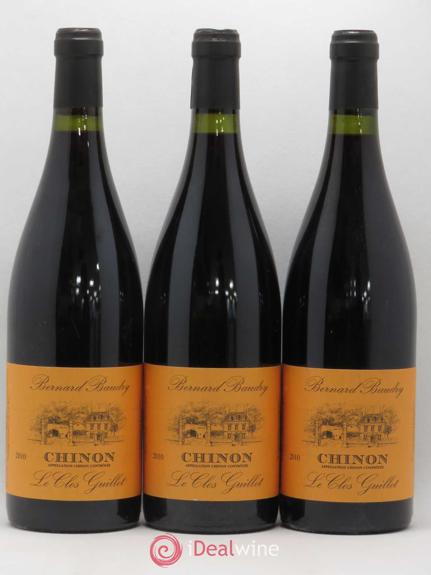 Chinon Le Clos Guillot Bernard Baudry 2010 - Lot de 3 bouteilles - 0