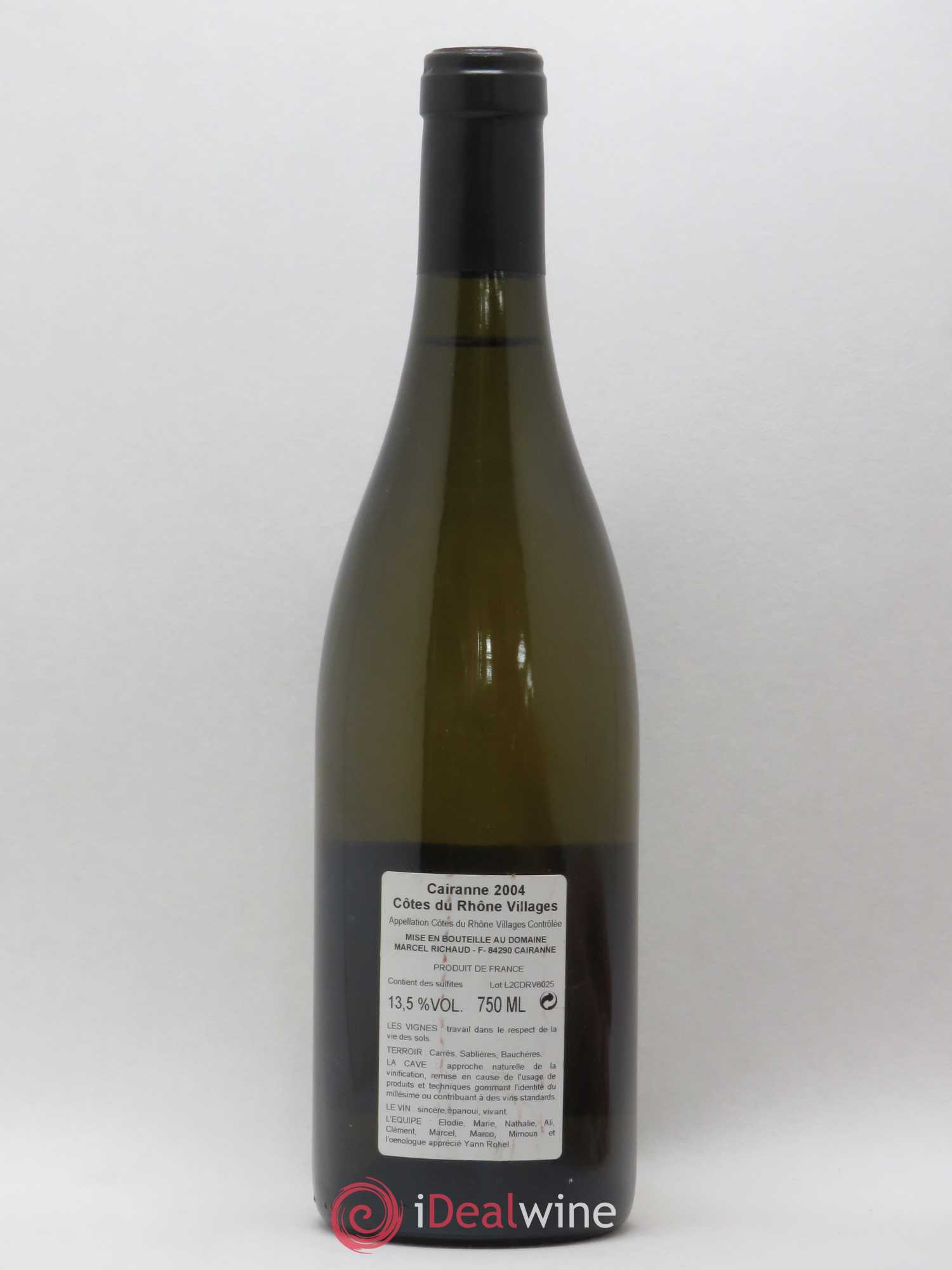 Cairanne Marcel Richaud 2004 - Lot de 1 bouteille - 1