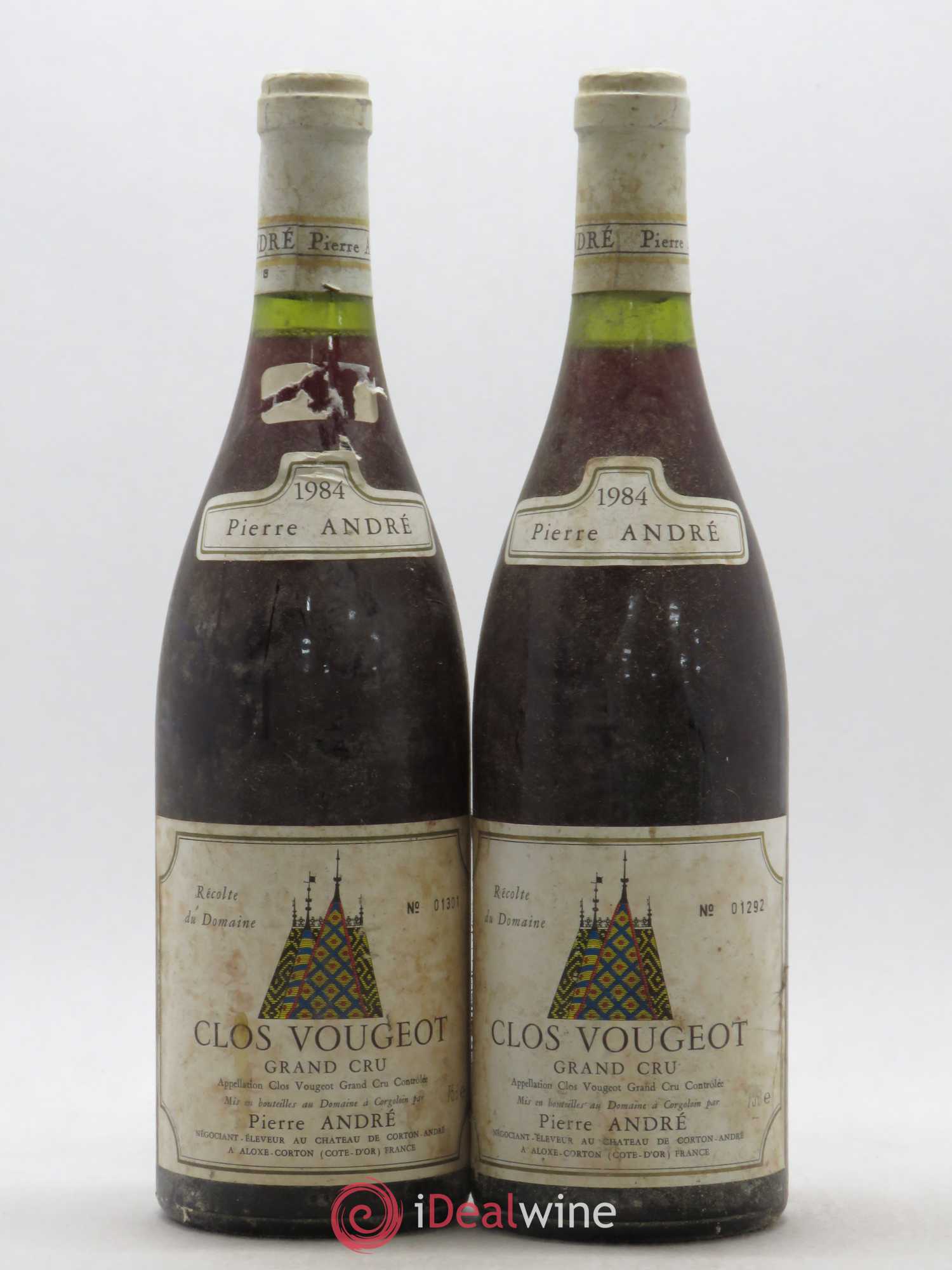 Clos de Vougeot Grand Cru Pierre André 1984 - Lot de 2 bouteilles - 0