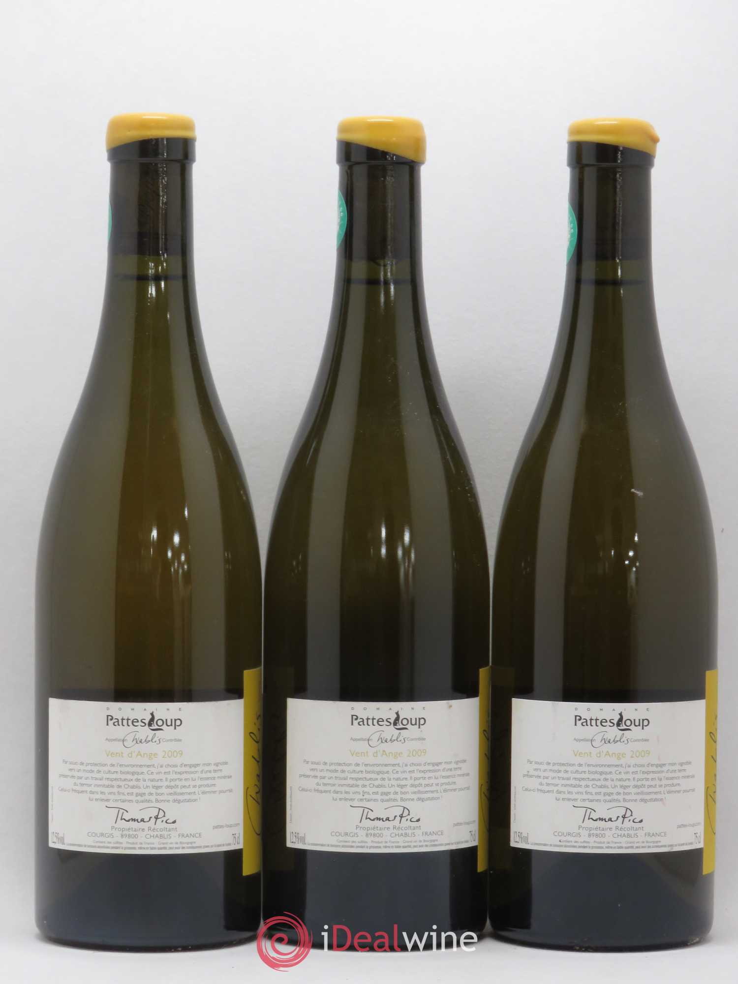 Chablis Vent d'Ange Pattes Loup (Domaine) 2009 - Lot de 3 bouteilles - 1