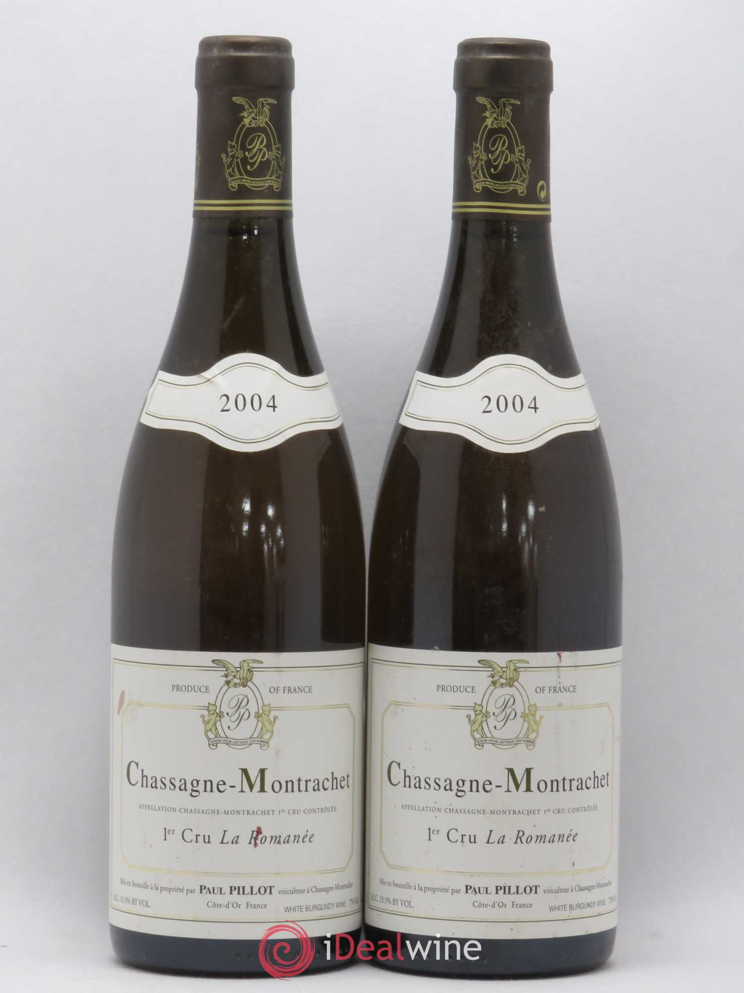 Chassagne-Montrachet 1er Cru La Romanée Paul Pillot (Domaine) 2004 - Lot de 2 bouteilles - 0