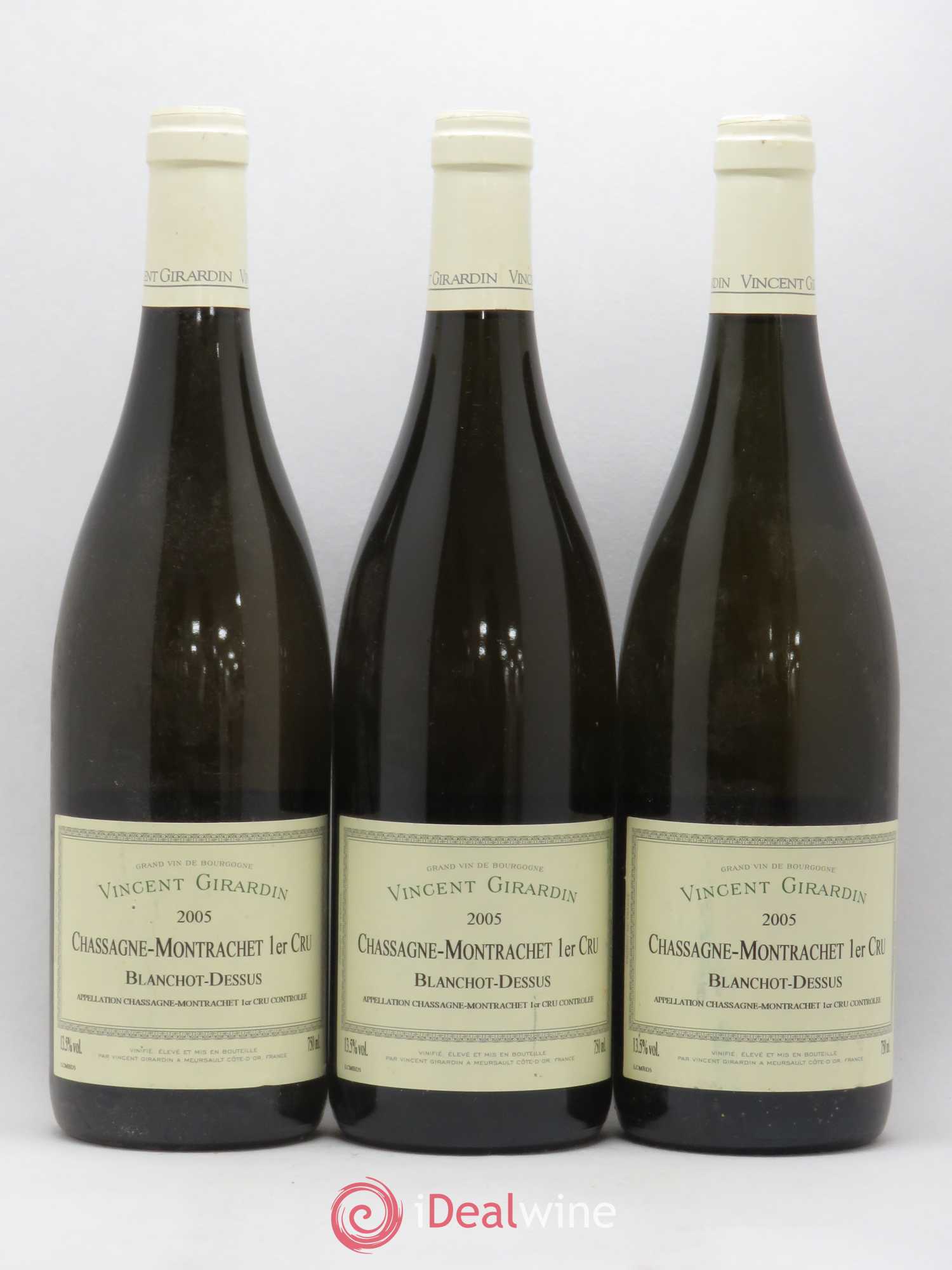 Chassagne-Montrachet 1er Cru Les Blanchots Dessus Vincent Girardin 2005 - Posten von 3 Flaschen - 0