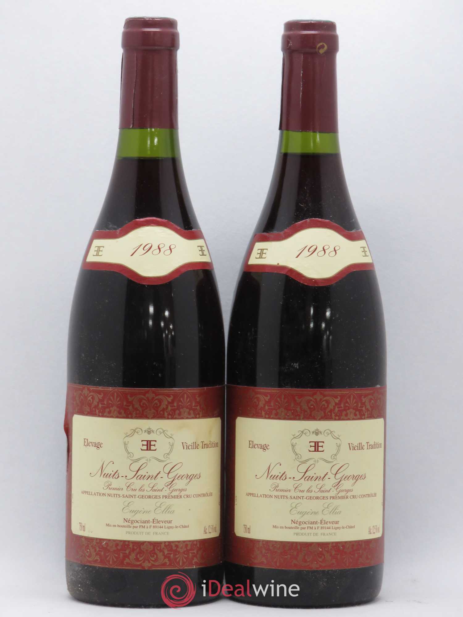 Nuits-Saint-Georges 1er Cru Domaine Eugene Ellia Saint Georges 1988 - Posten von 2 Flaschen - 0