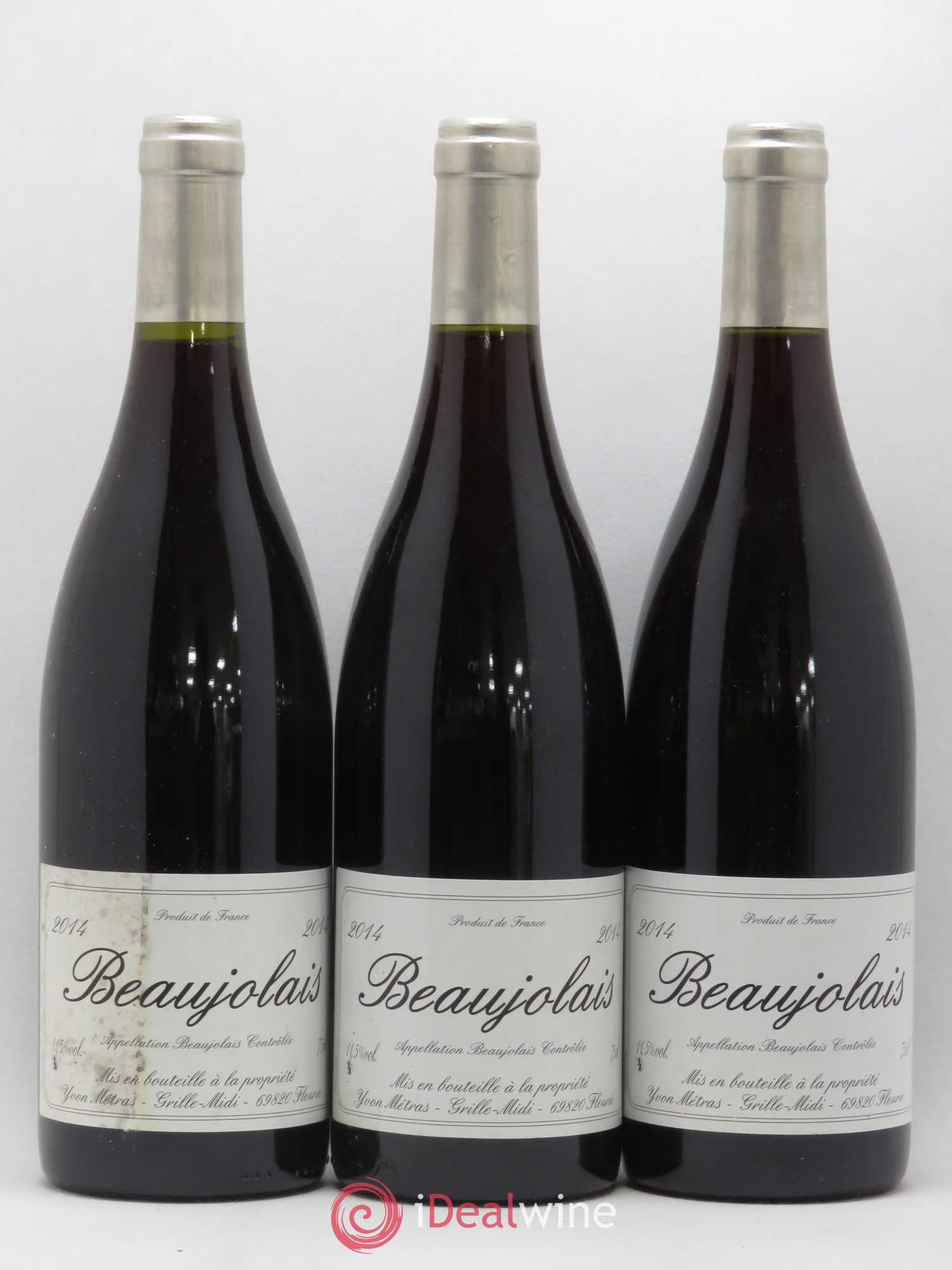 Beaujolais 1ère mise Yvon Métras 2014 - Lot de 3 bouteilles - 0