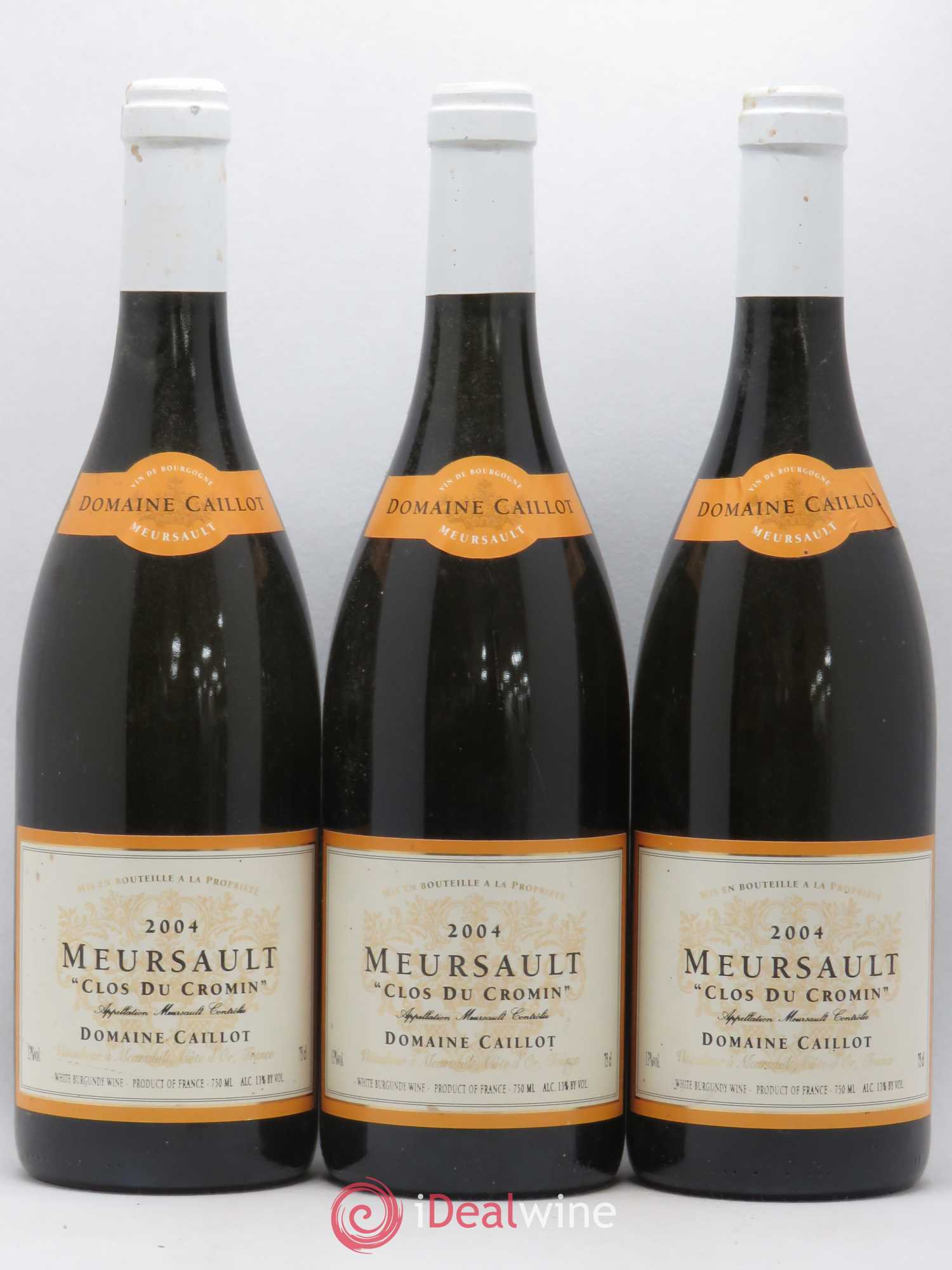 Meursault Clos du Cromin Michel Caillot (Domaine) 2004 - Lot de 3 bouteilles - 0