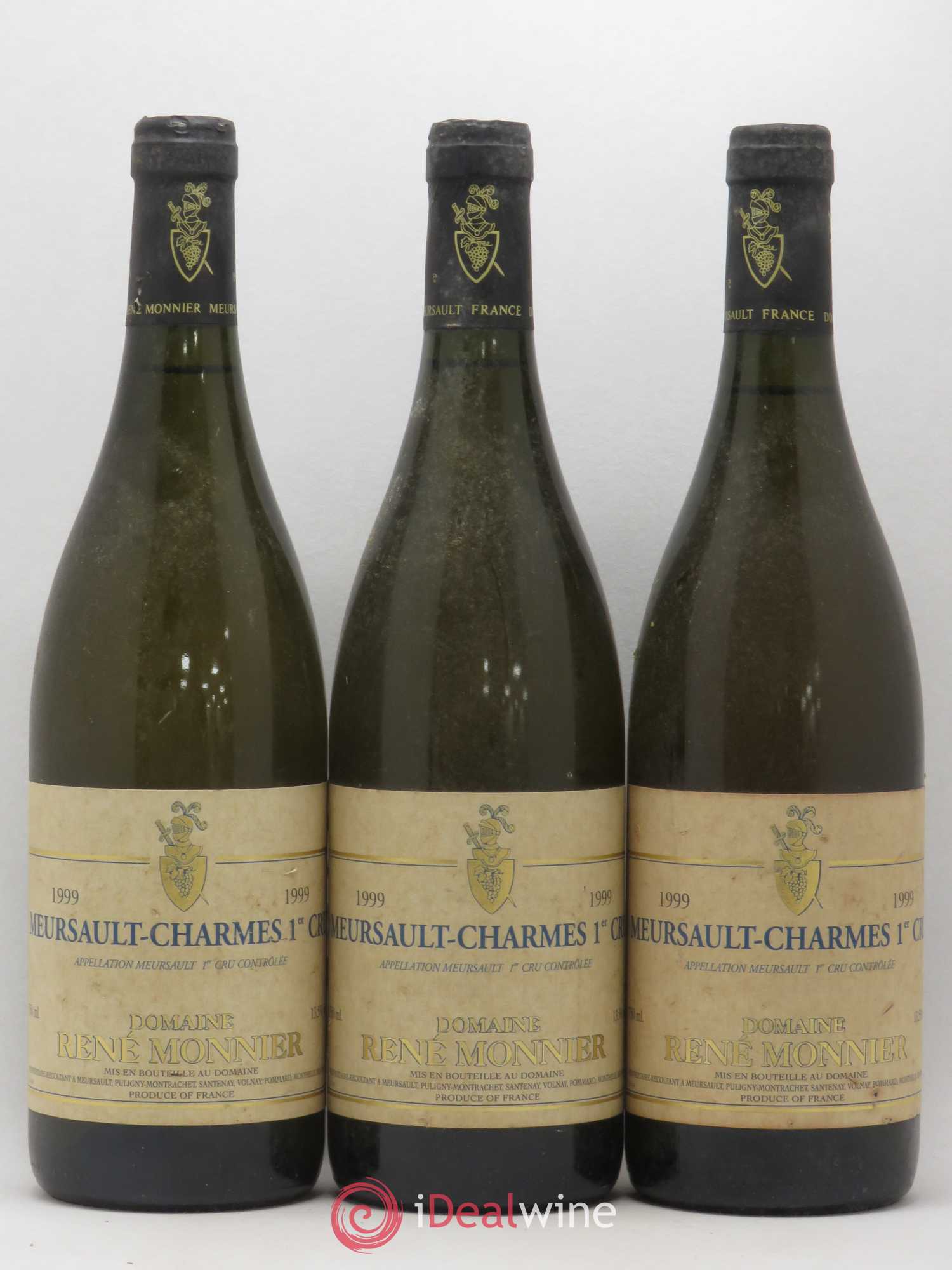 Meursault 1er Cru Charmes Domaine René Monnier 1999 - Lot de 3 bouteilles - 0