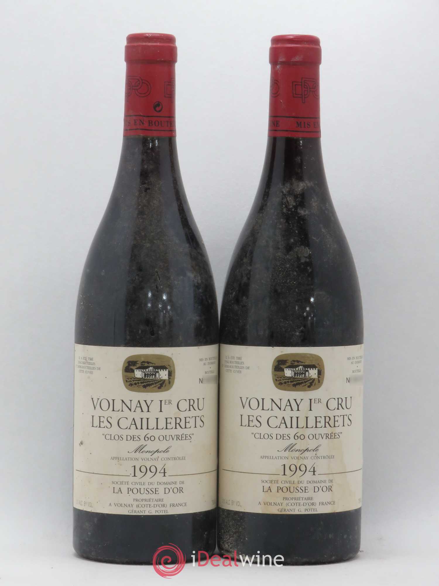 Volnay 1er Cru Clos des 60 ouvrées La Pousse d'Or (Domaine de) Les Caillerets 1994 - Lot de 2 bouteilles - 0