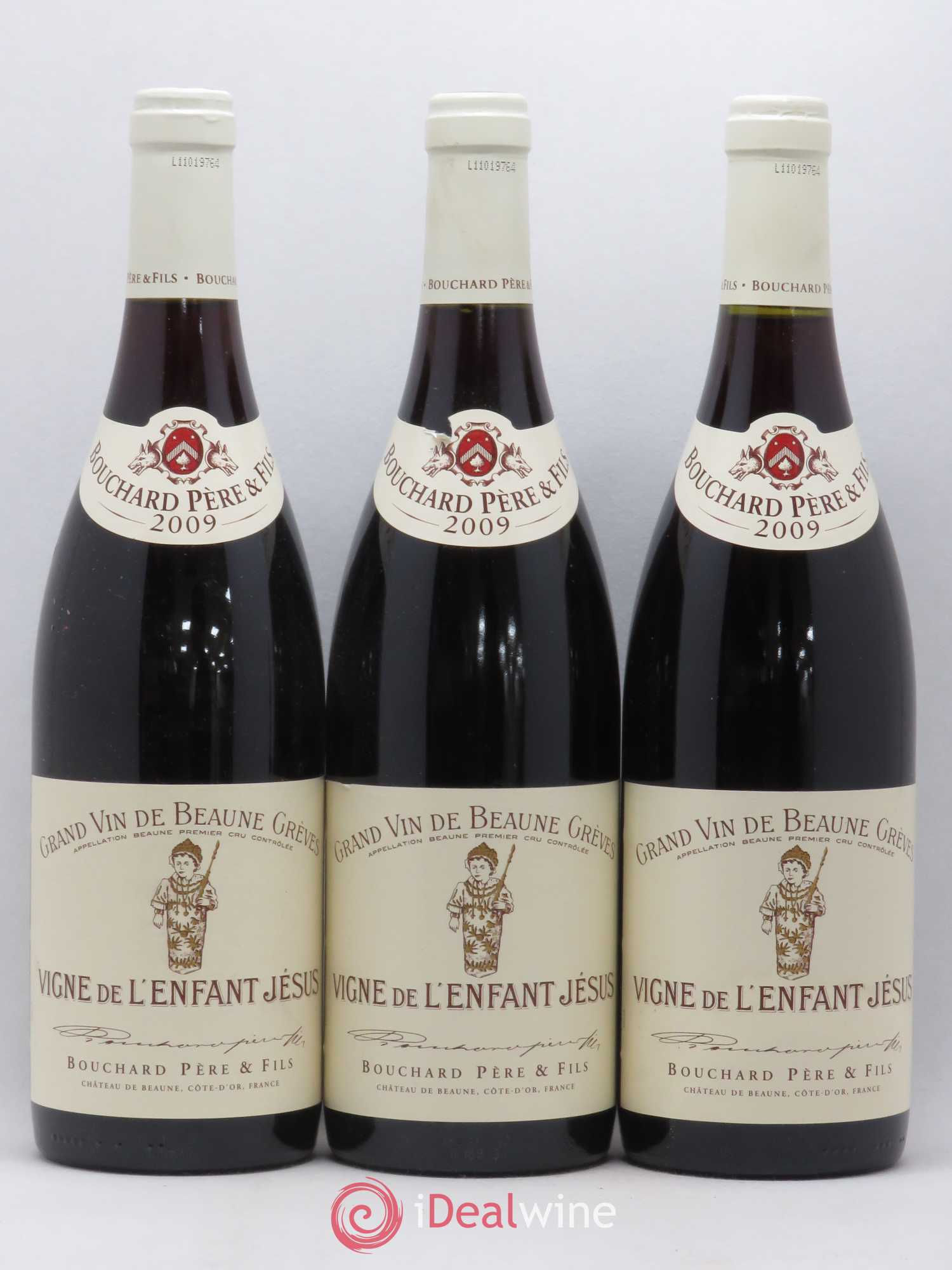 Beaune 1er Cru Grèves - Vigne de l'Enfant Jésus Bouchard Père & Fils 2009 - Lot de 3 bouteilles - 0