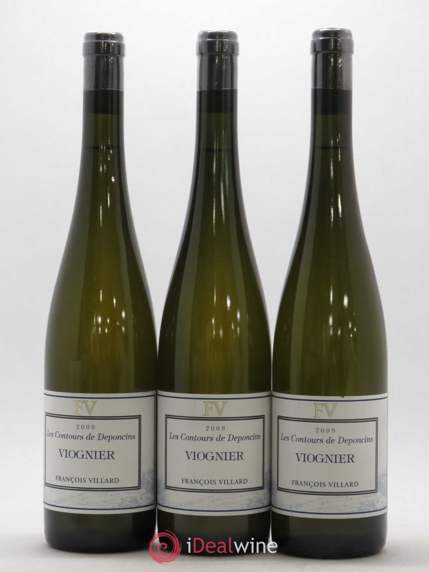 Collines Rhodaniennes Les Contours de Deponcins Viognier François Villard 2009 - Posten von 3 Flaschen - 0