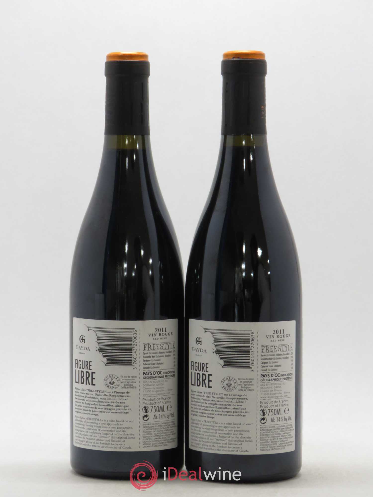 Pays d'Oc Gayda Freestyle Figure Libre (sans prix de réserve) 2011 - Posten von 2 Flaschen - 1