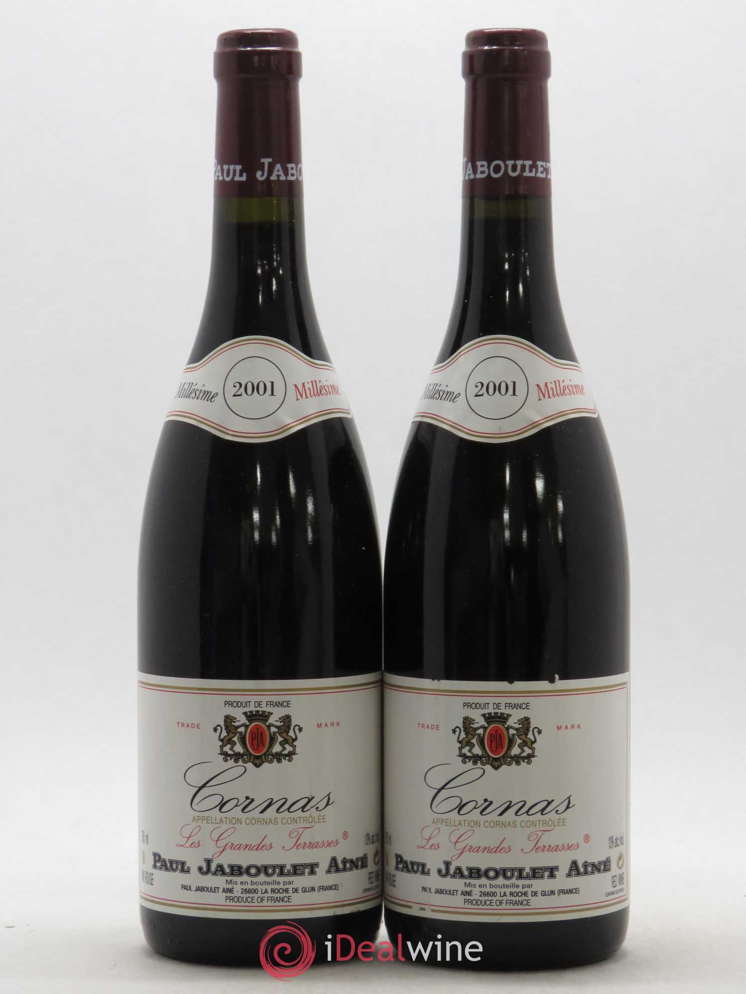 Cornas Les Grandes Terrasses Paul Jaboulet Ainé 2001 - Lot de 2 bouteilles - 0