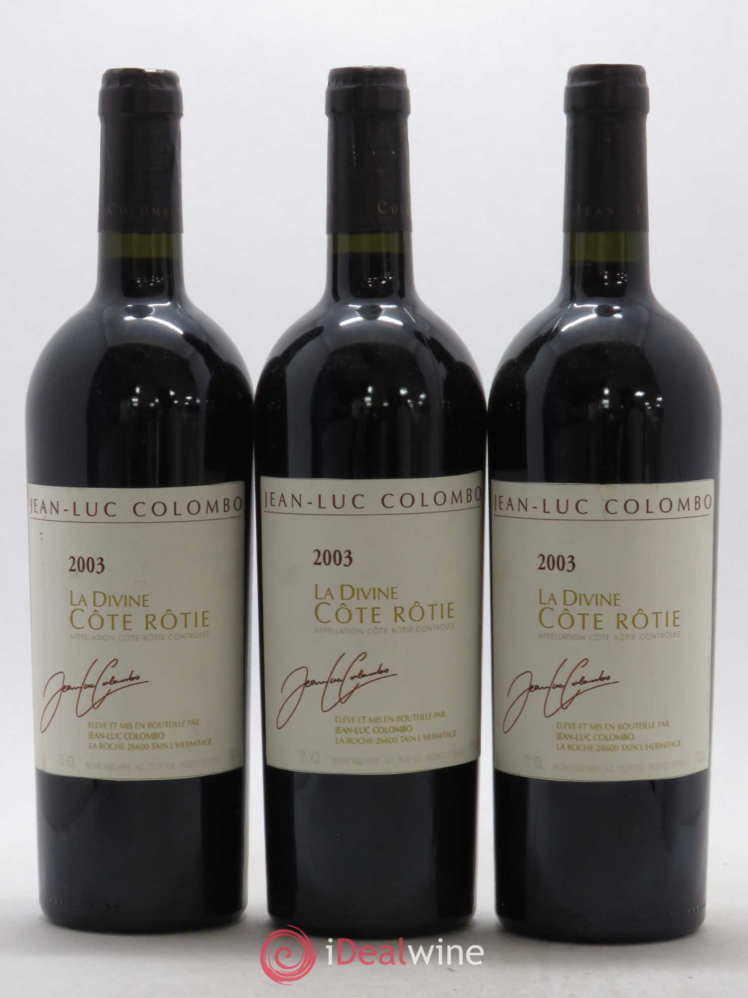 Côte-Rôtie La Divine Jean-Luc Colombo 2003 - Lot de 3 bouteilles - 0