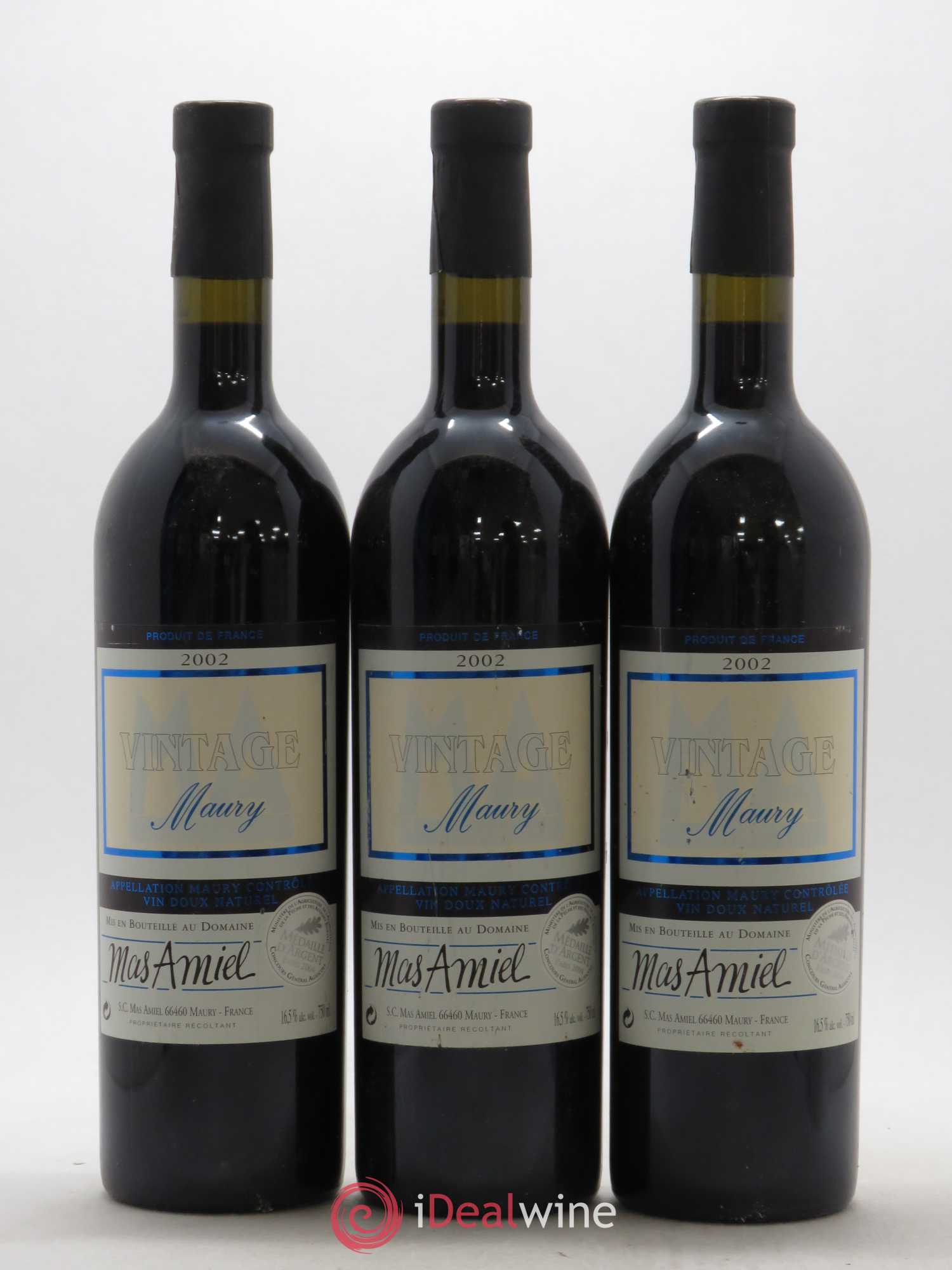 Maury Mas Amiel Vintage 2002 - Lot de 3 bouteilles - 0