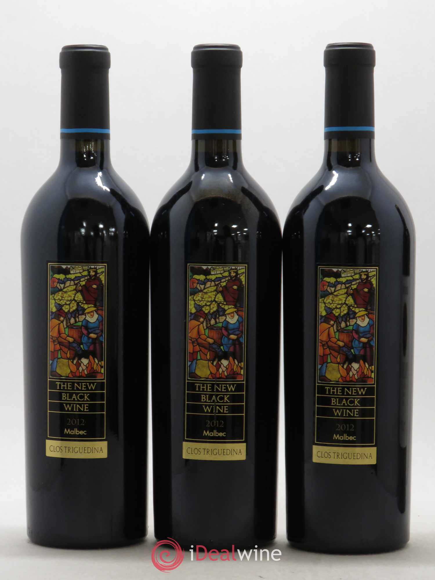 Cahors Clos Triguedina New Black Wine Jean-Luc Baldès 2012 - Lot de 3 bouteilles - 0