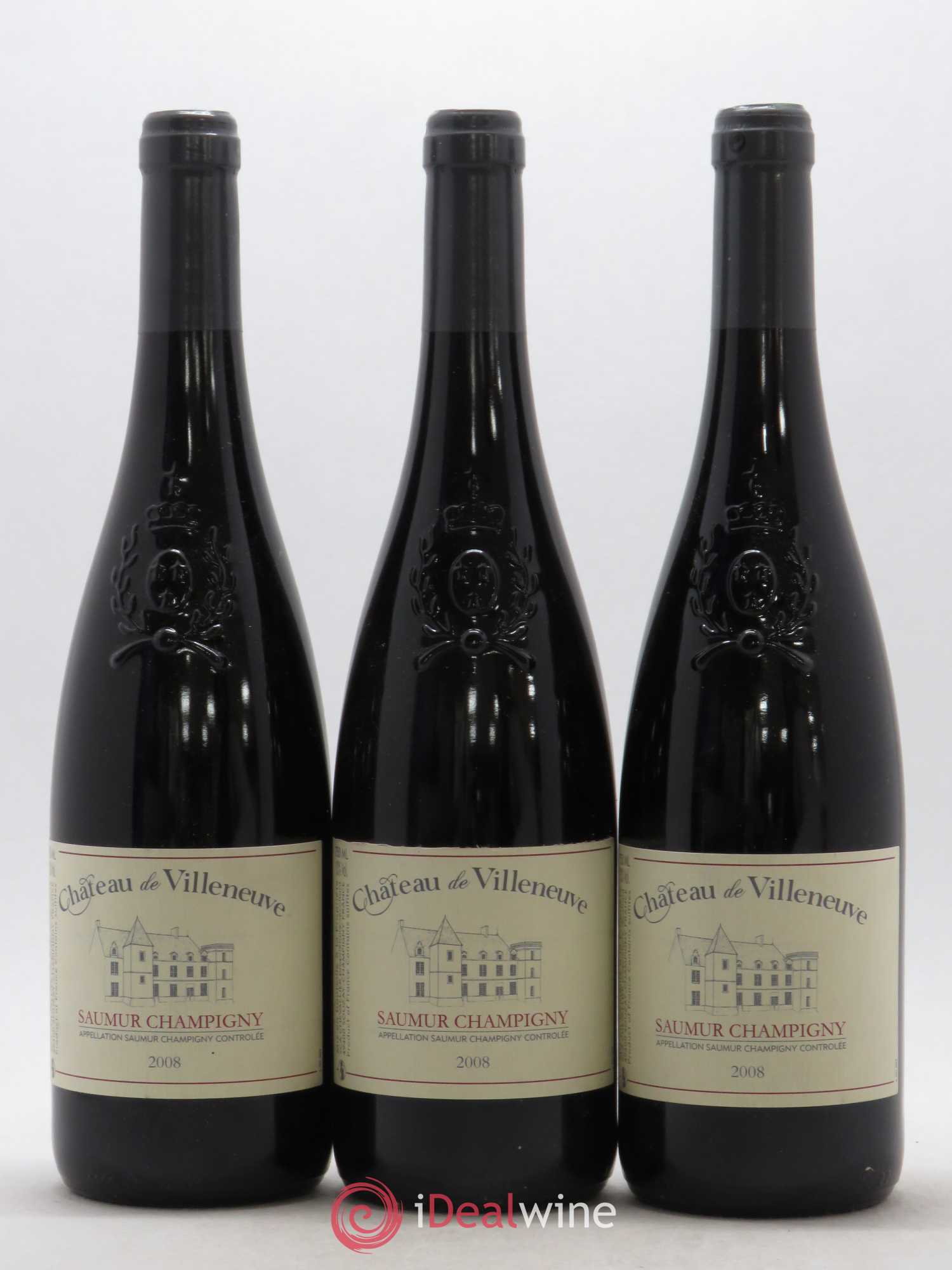 Saumur Château de Villeneuve 2008 - Posten von 3 Flaschen - 0