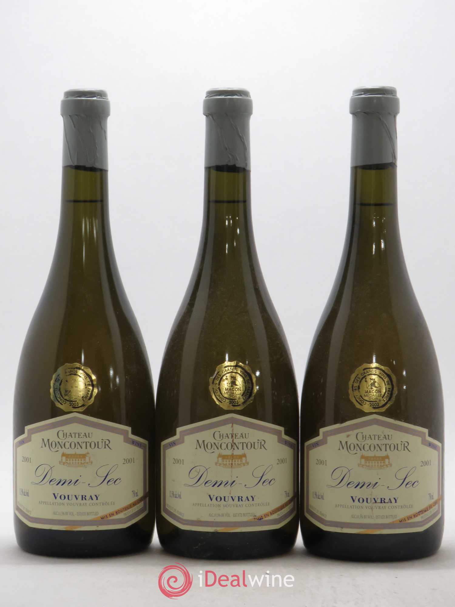Vouvray Château Moncontour 2001 - Lot de 3 bouteilles - 0
