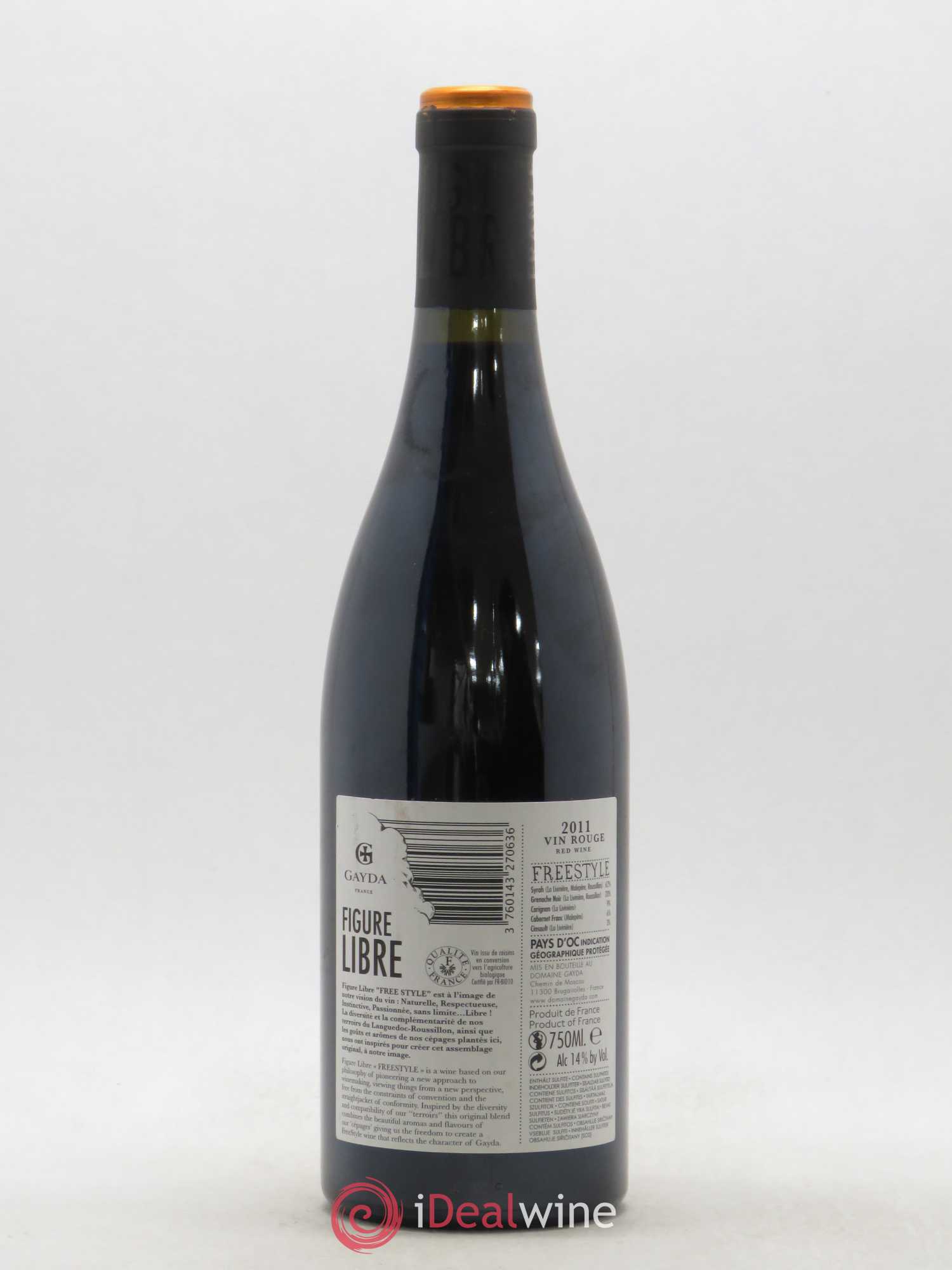 Pays d'Oc Gayda Freestyle Figure Libre 2011 - Posten von 1 Flasche - 1