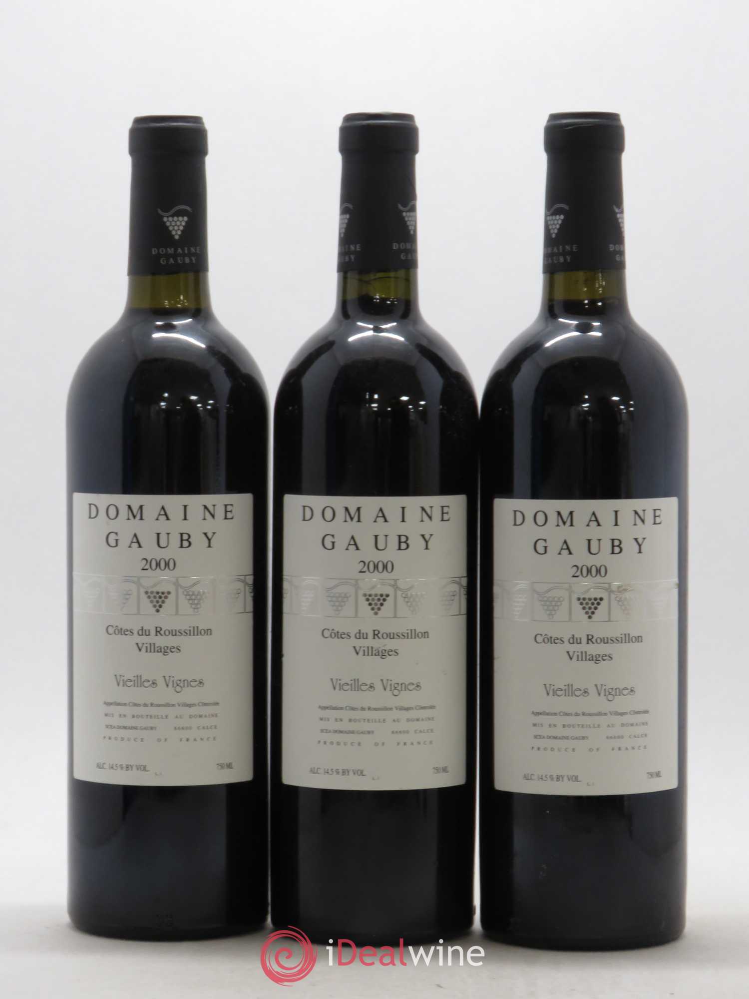 Côtes du Roussillon Villages Vieilles vignes Gauby (Domaine) 2000 - Lot de 3 bouteilles - 0