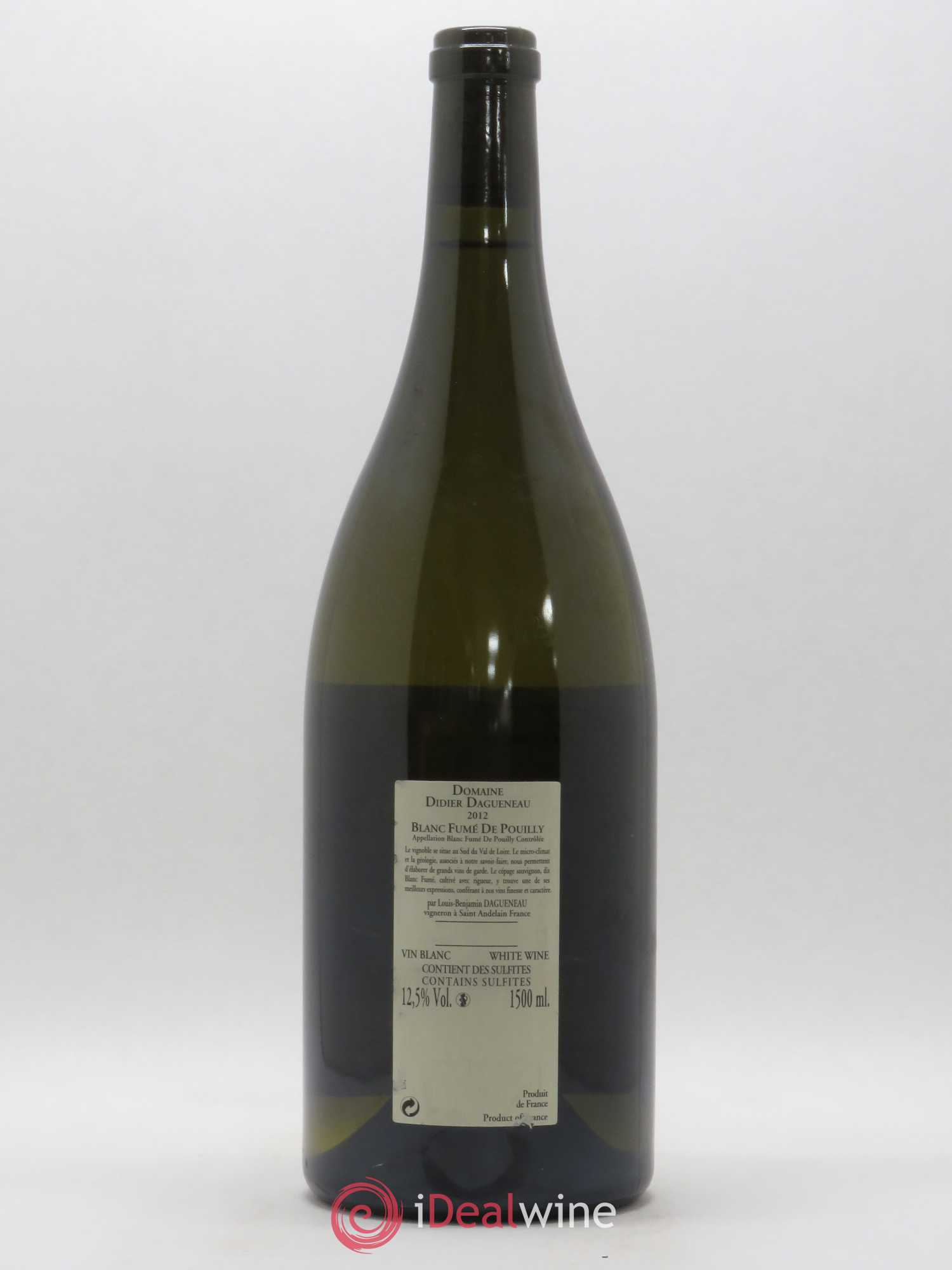 Pouilly-Fumé Blanc Fumé de Pouilly Dagueneau (Domaine Didier - Louis-Benjamin) 2012 - Lot de 1 magnum - 1