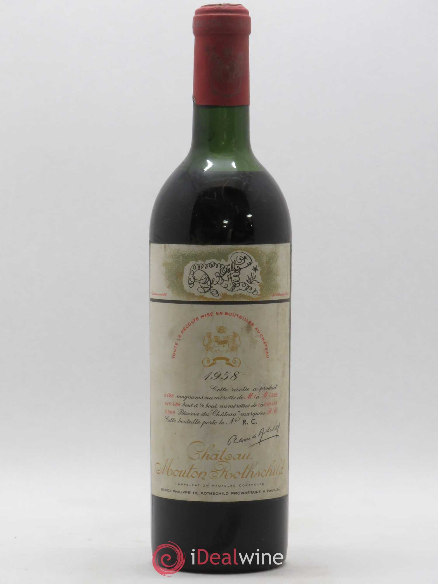 Château Mouton Rothschild 1er Grand Cru Classé 1958 - Lot of 1 bottle - 0