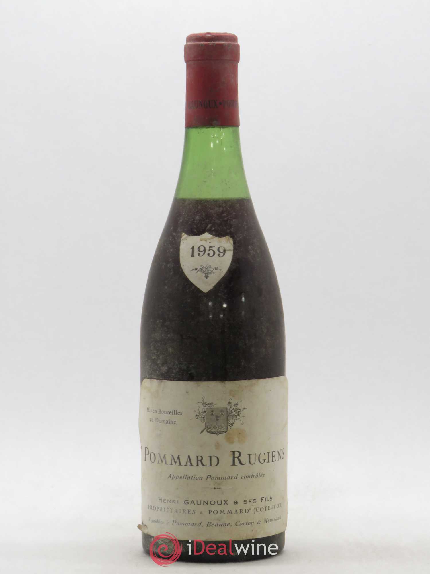 Pommard 1er Cru Rugiens Henri Gaunoux 1959 - Lot de 1 bouteille - 0