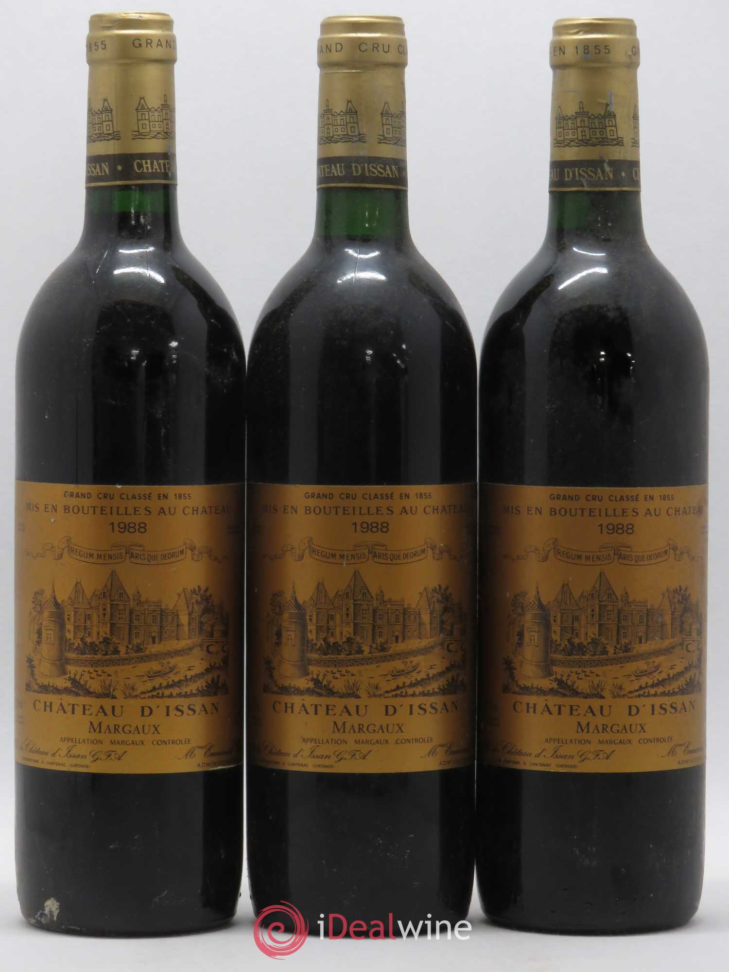 Château d'Issan 3ème Grand Cru Classé 1988 - Lot de 3 bouteilles - 0