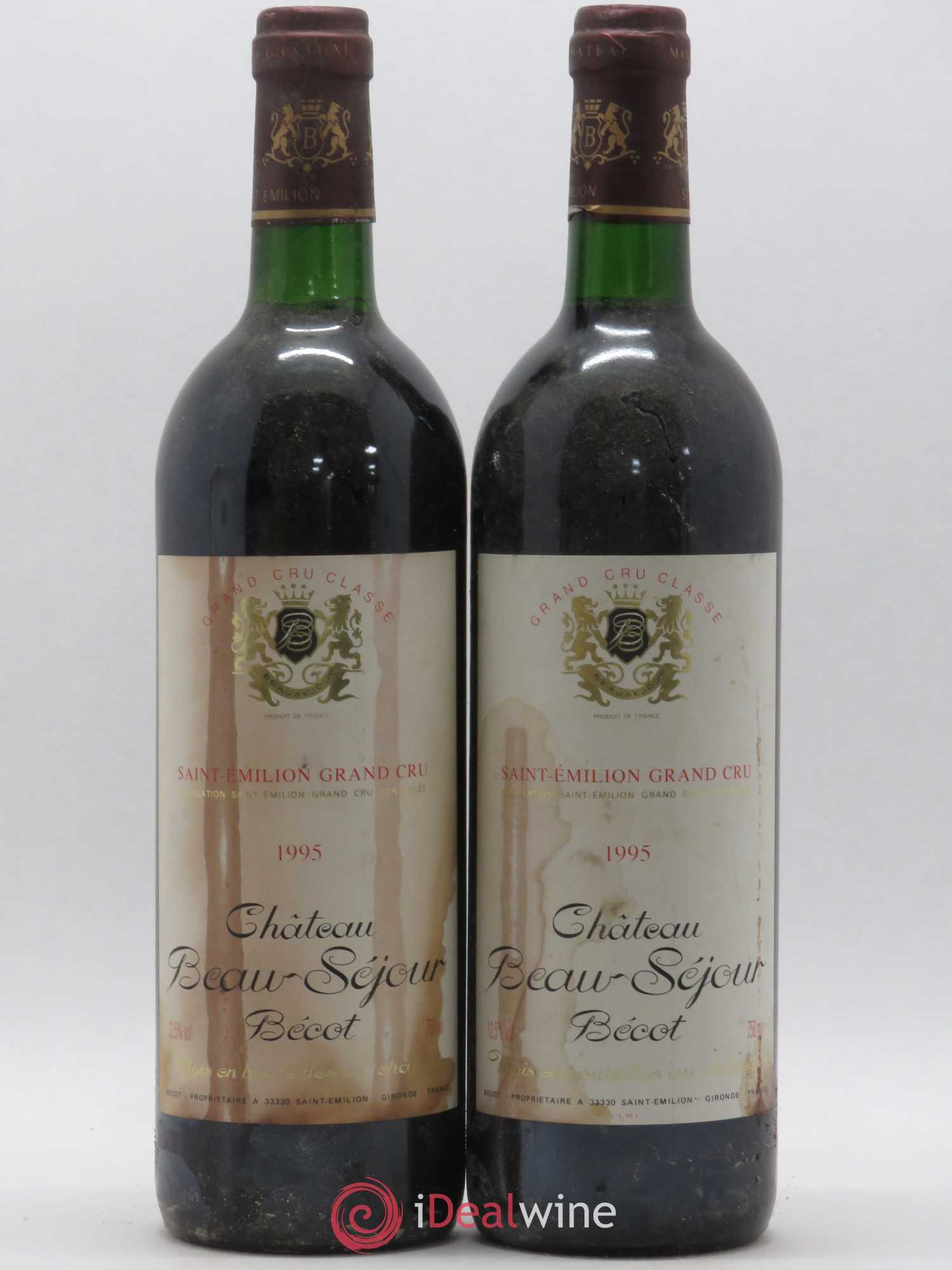 Château Beau-Séjour Bécot 1er Grand Cru Classé B 1995 - Lot de 2 bouteilles - 0