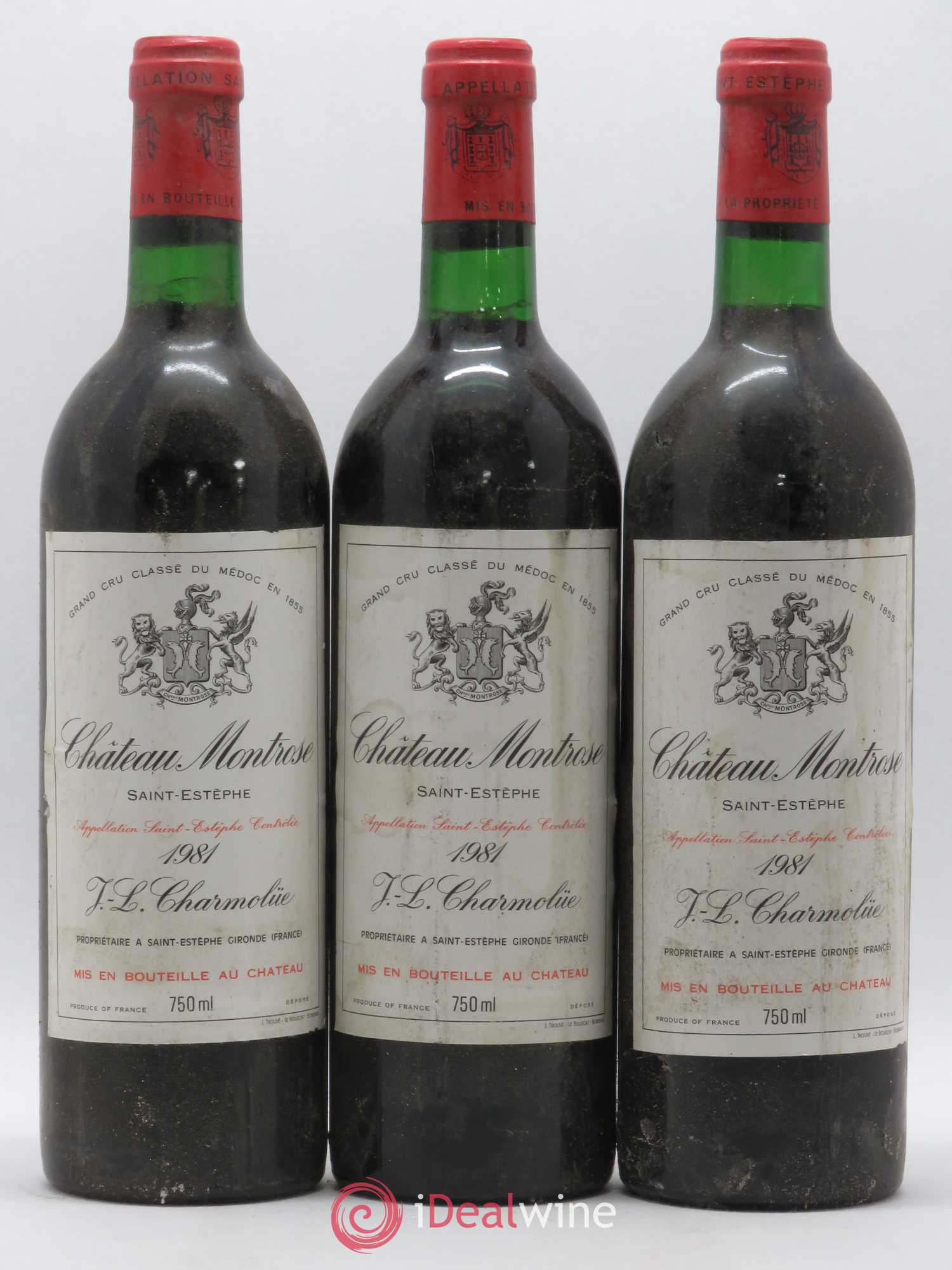Château Montrose 2ème Grand Cru Classé 1981 - Lot de 3 bouteilles - 0