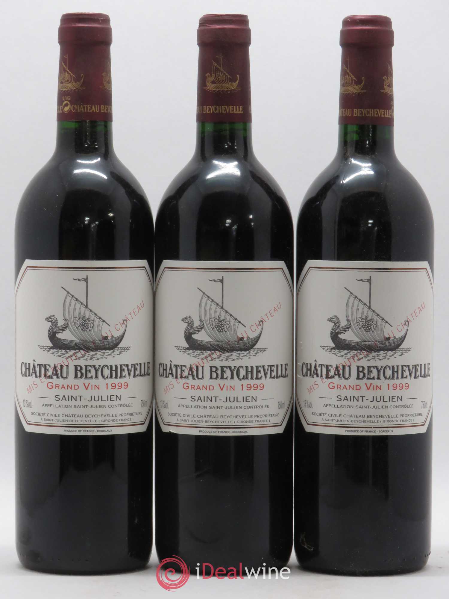 Château Beychevelle 4ème Grand Cru Classé 1999 - Lot de 3 bouteilles - 0