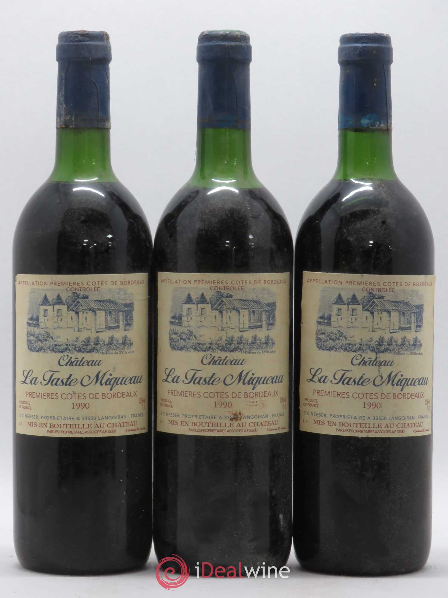 Médoc Château La Taste Miqueau (sans prix de réserve) 1990 - Posten von 3 Flaschen - 0
