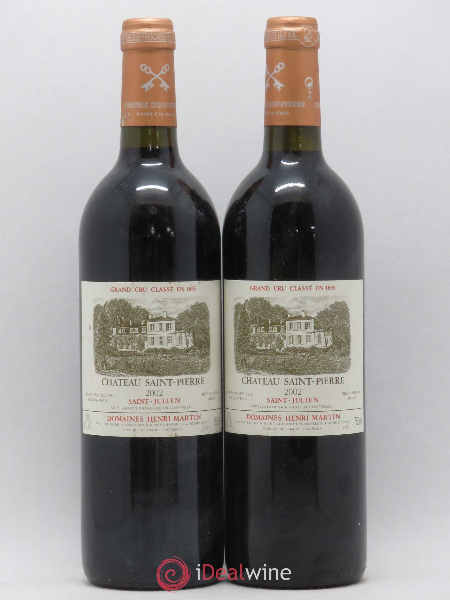 Château Saint-Pierre 4ème Grand Cru Classé 2002 - Lot de 2 bouteilles - 0