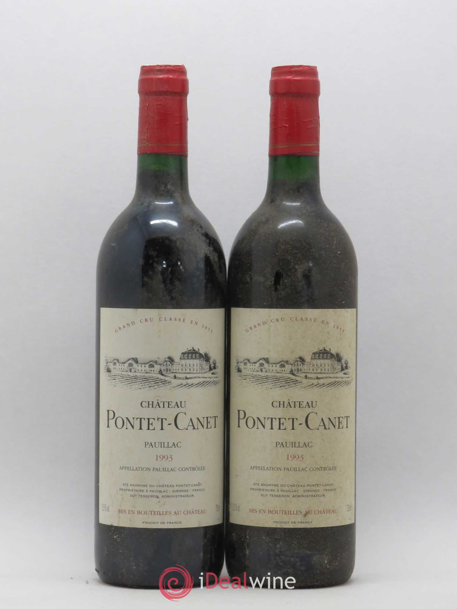 Château Pontet Canet 5ème Grand Cru Classé 1993 - Lot de 2 bouteilles - 0