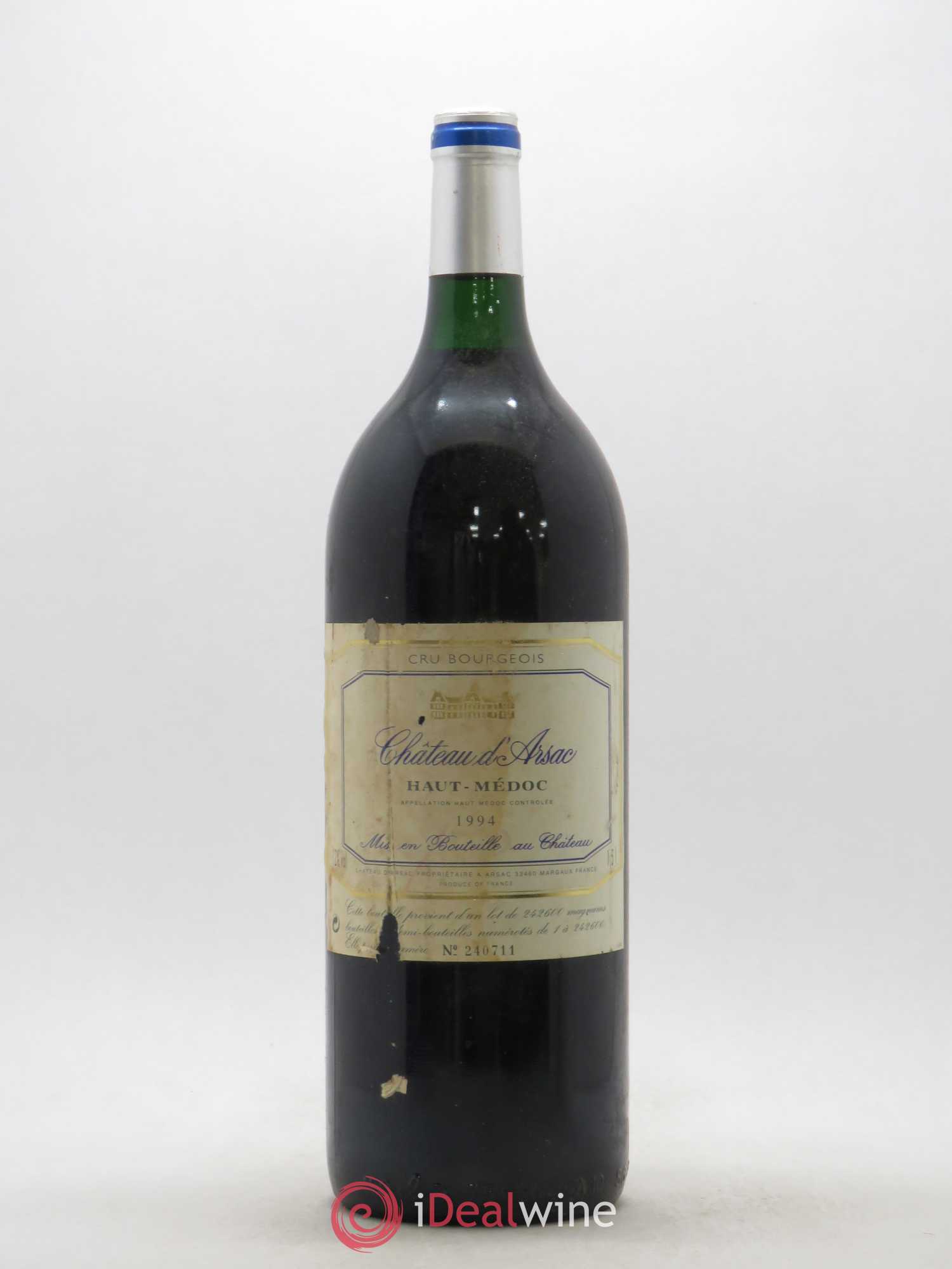 Château d' Arsac Cru Bourgeois (sans prix de réserve) 1994 - Lot de 1 magnum - 0