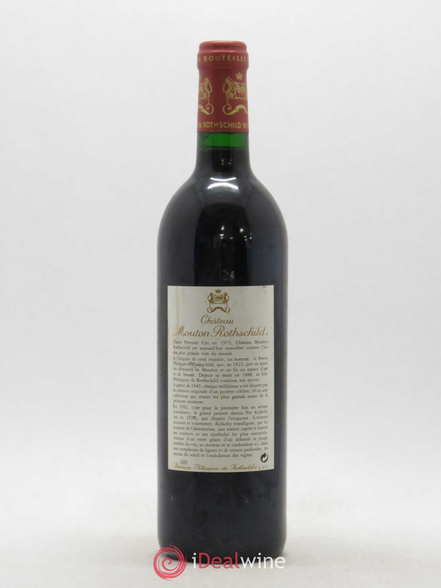 Château Mouton Rothschild 1er Grand Cru Classé 1992 - Lot de 1 bouteille - 1