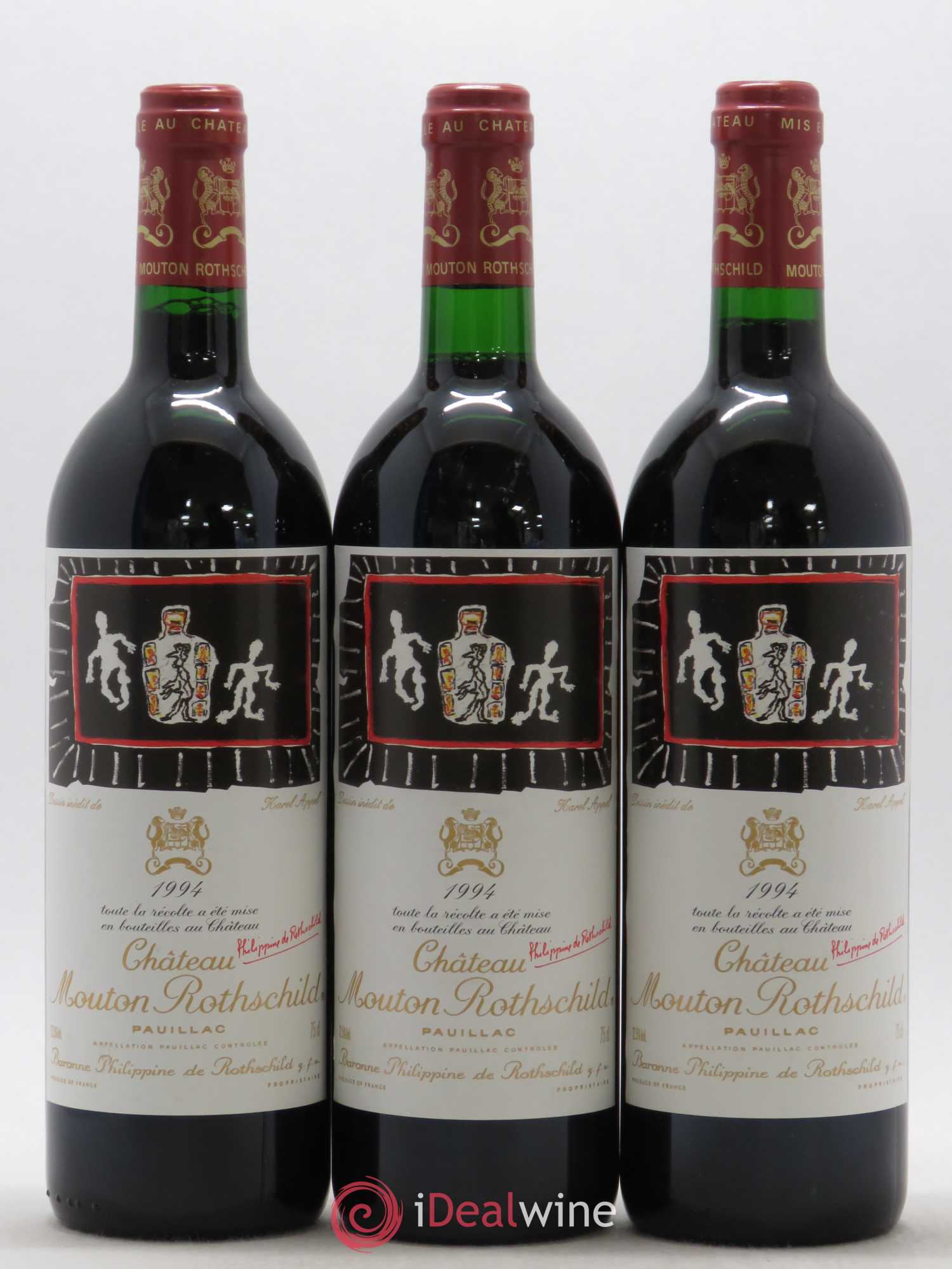 Château Mouton Rothschild 1er Grand Cru Classé 1994 - Lot de 3 bouteilles - 0
